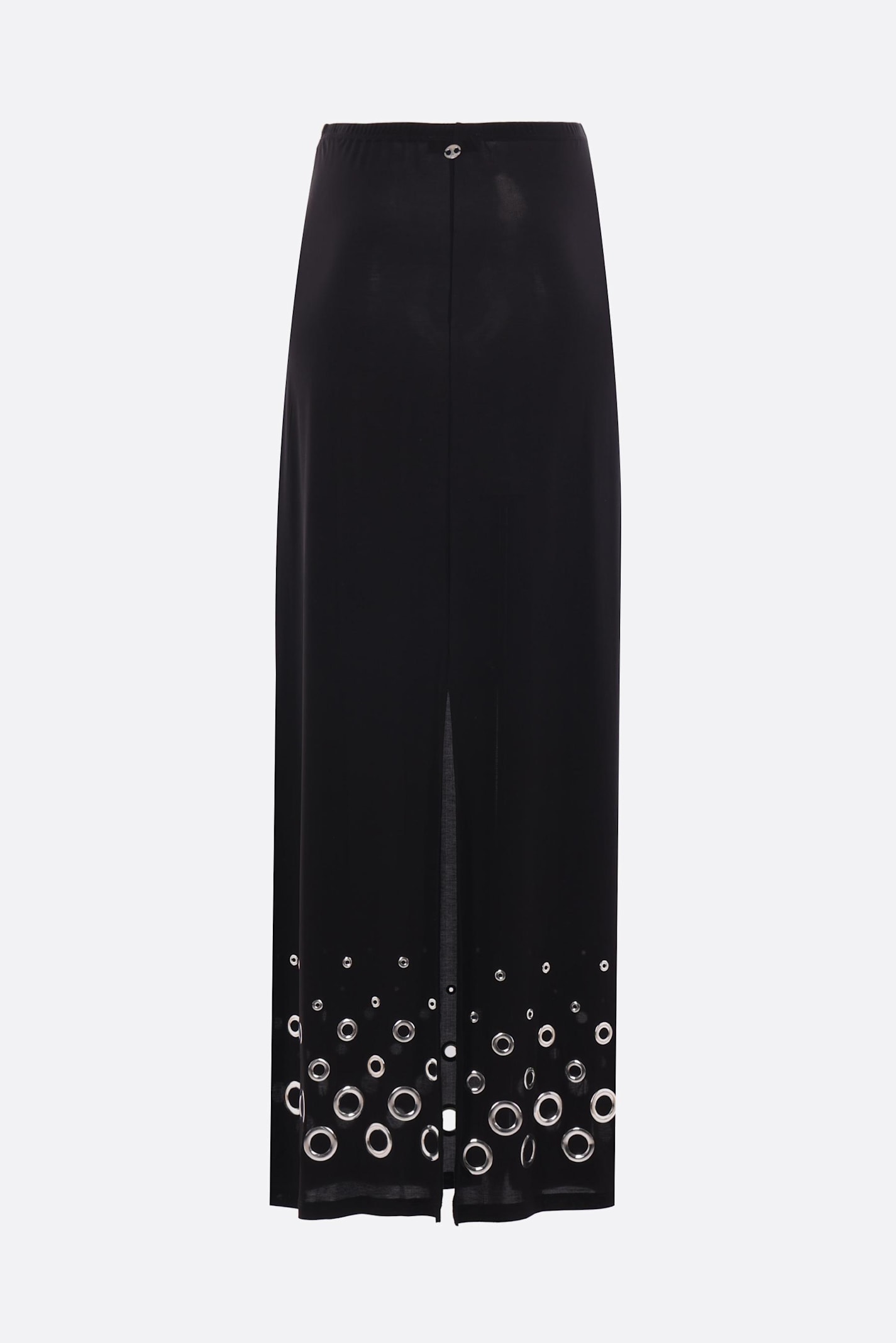 Shop Rabanne Long Skirt With Eyelets In Black