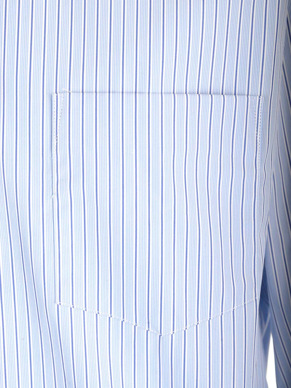 Shop Comme Des Garçons Shirt Striped Cotton Shirt In Light Blue