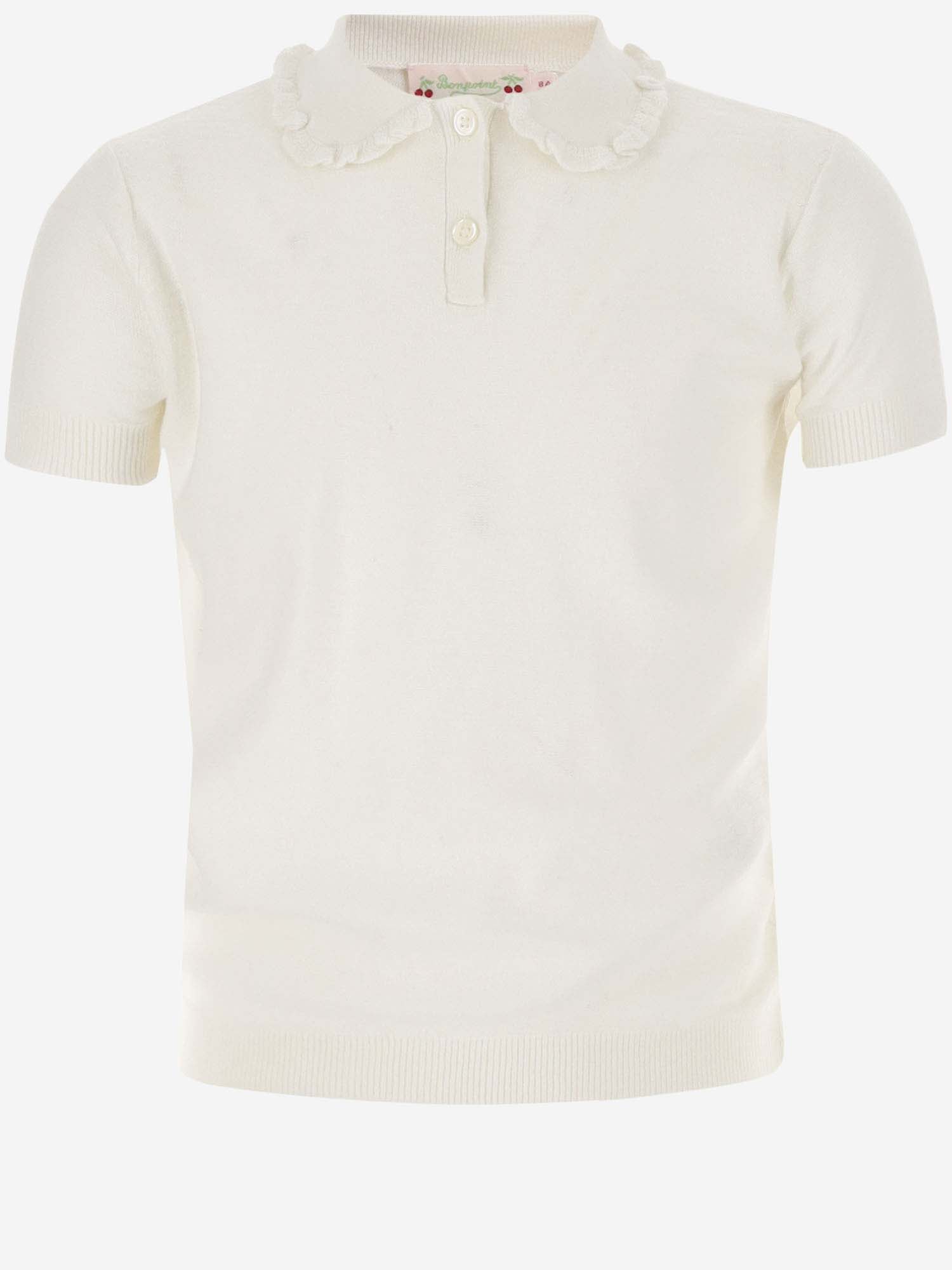 Bonpoint Kids' Cotton And Linen Polo Shirt In Neutral