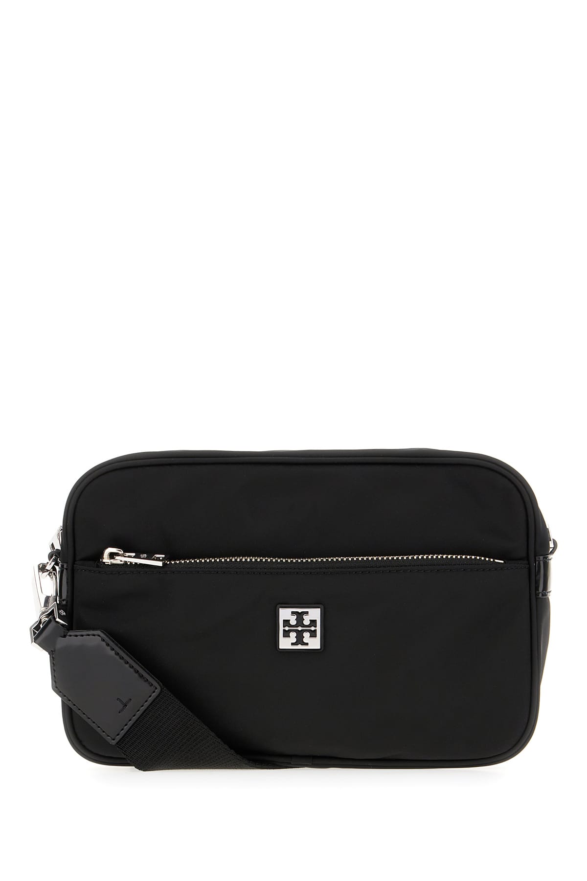 Tory Burch Shoulder Bag With Adjustable Strap And Front Pocket In Black