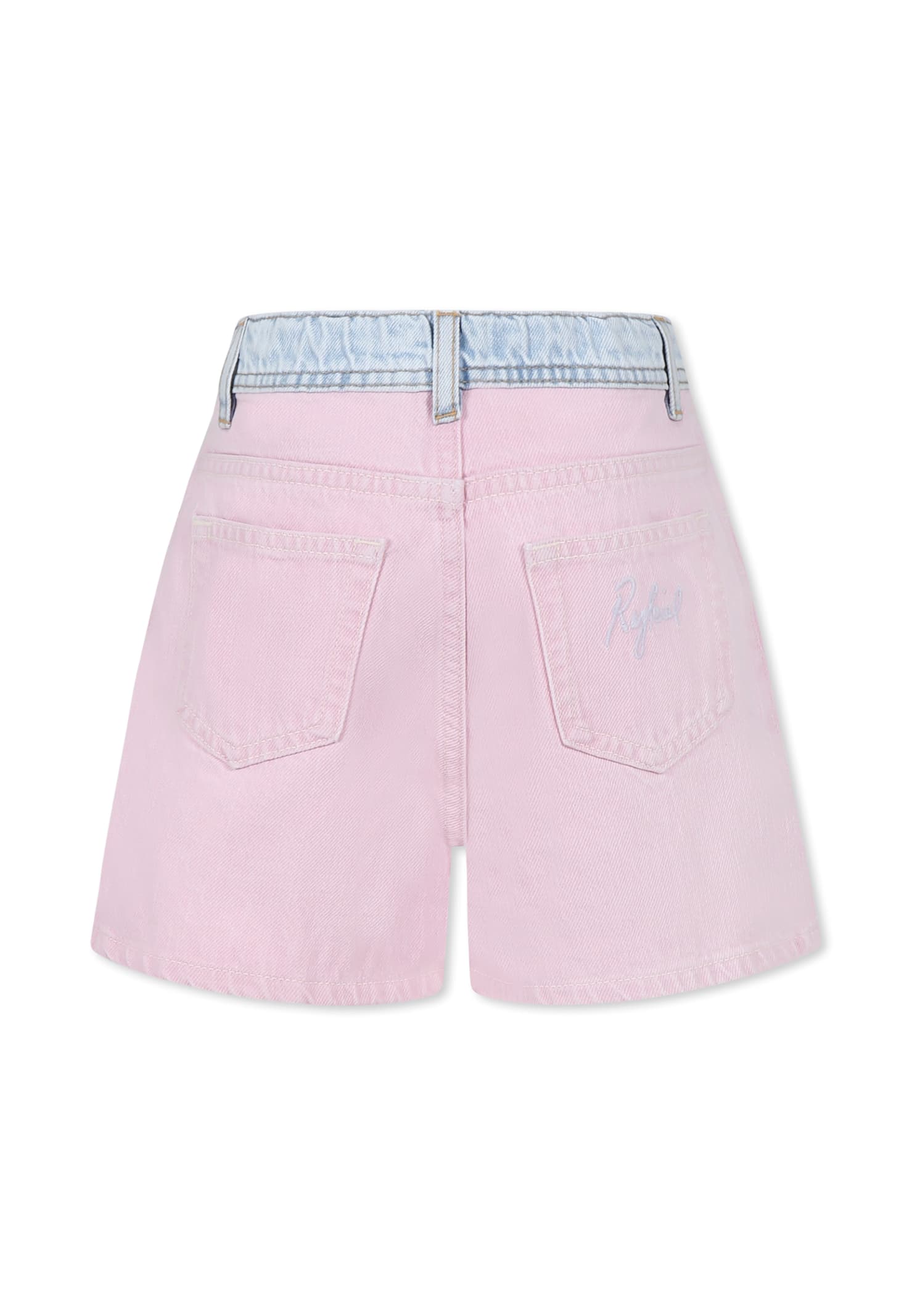 RYKIEL ENFANT PINK SHORTS FOR GIRL WITH LOGO