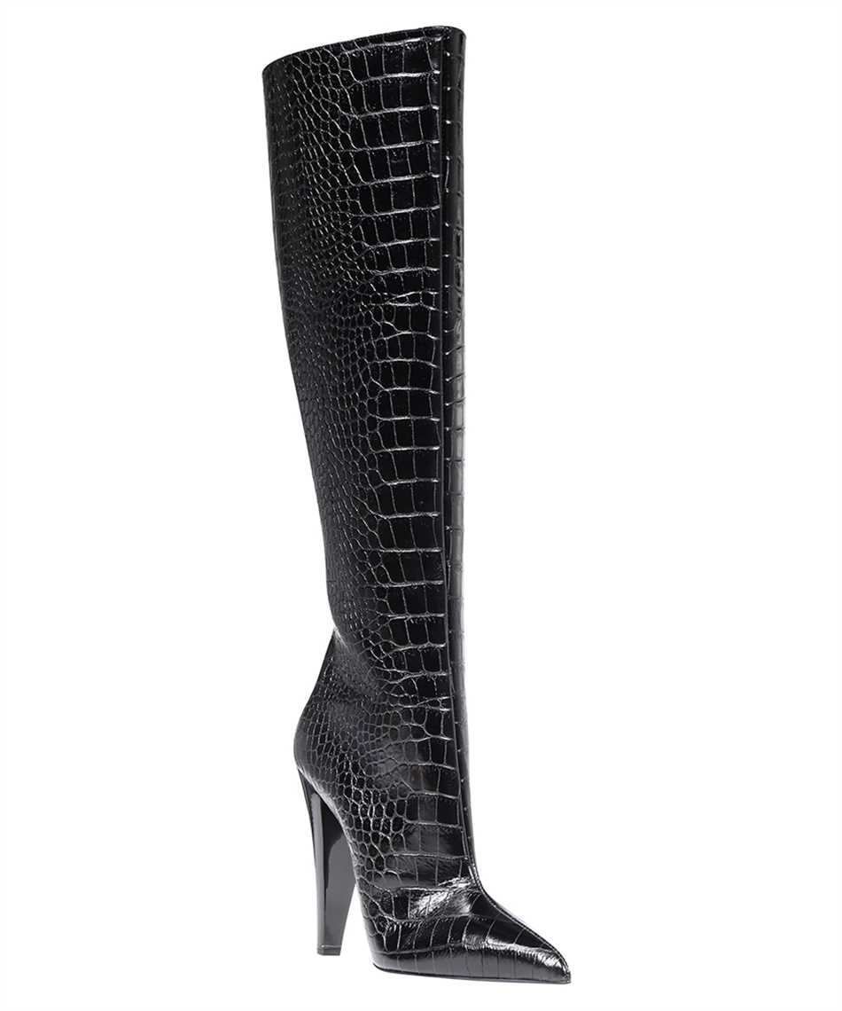 Shop Tom Ford Croco-print Leather Boots In Black