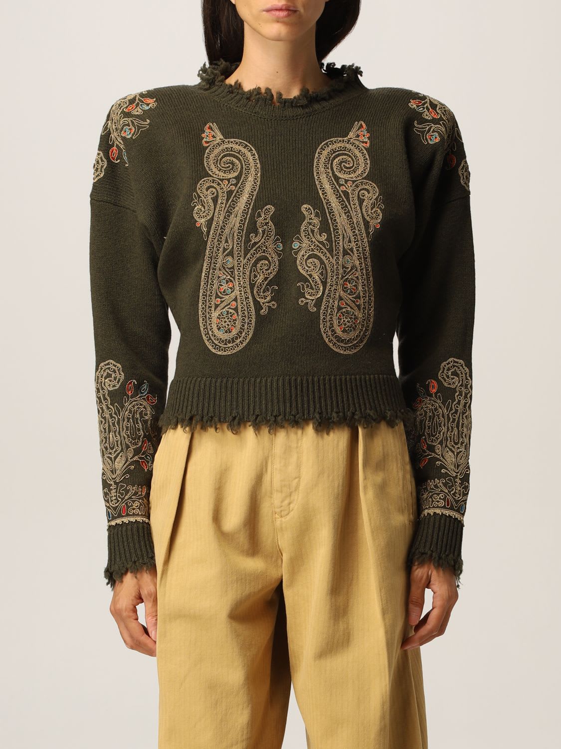 Etro Sweater Etro Sweater In Virgin Wool With Embroidery
