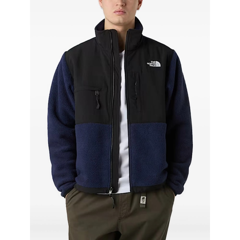 The North Face Logo Vertical Collar Grab Velvet Casual Jacket In Black