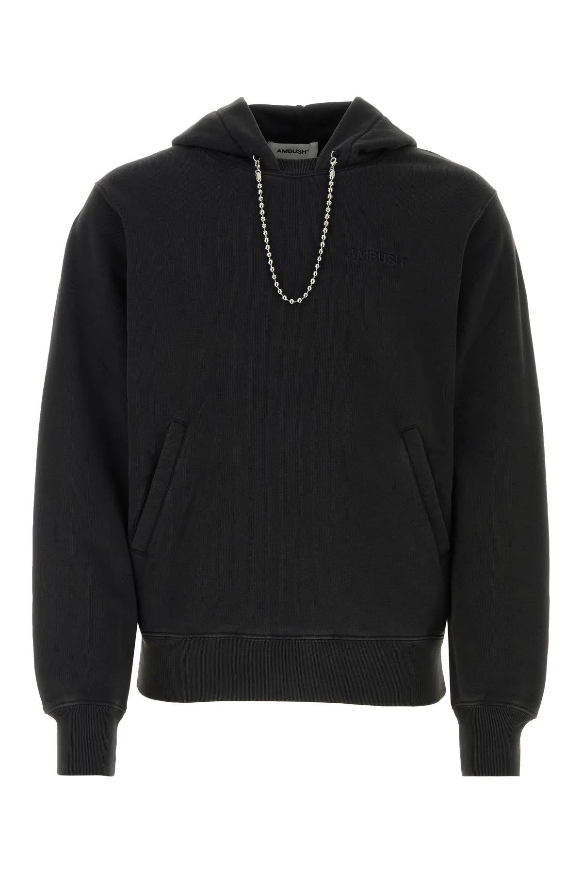 Shop Ambush Black Cotton Oversize Sweatshirt In Tap Shoe T