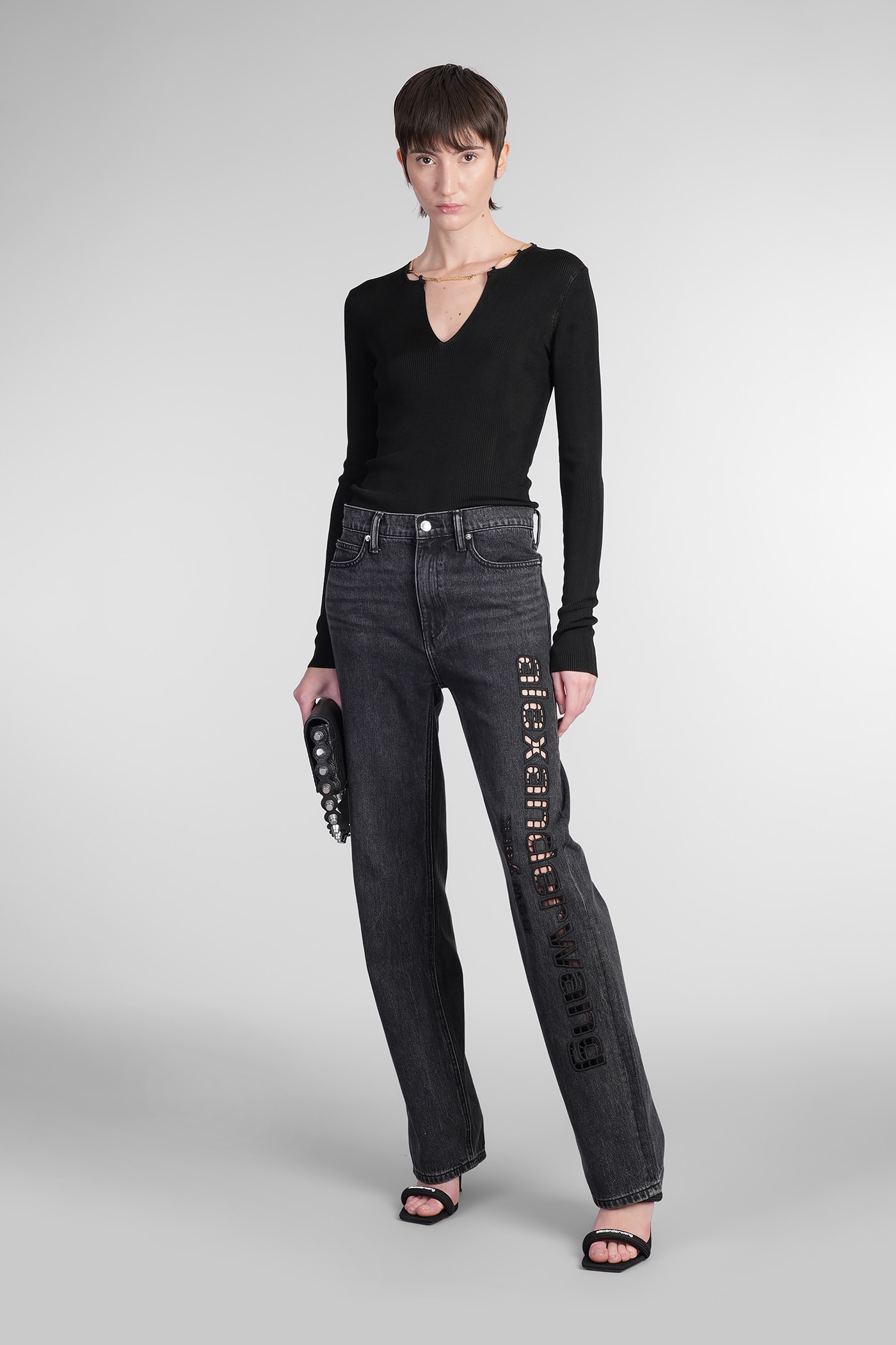 ALEXANDER WANG KNITWEAR IN BLACK VISCOSE