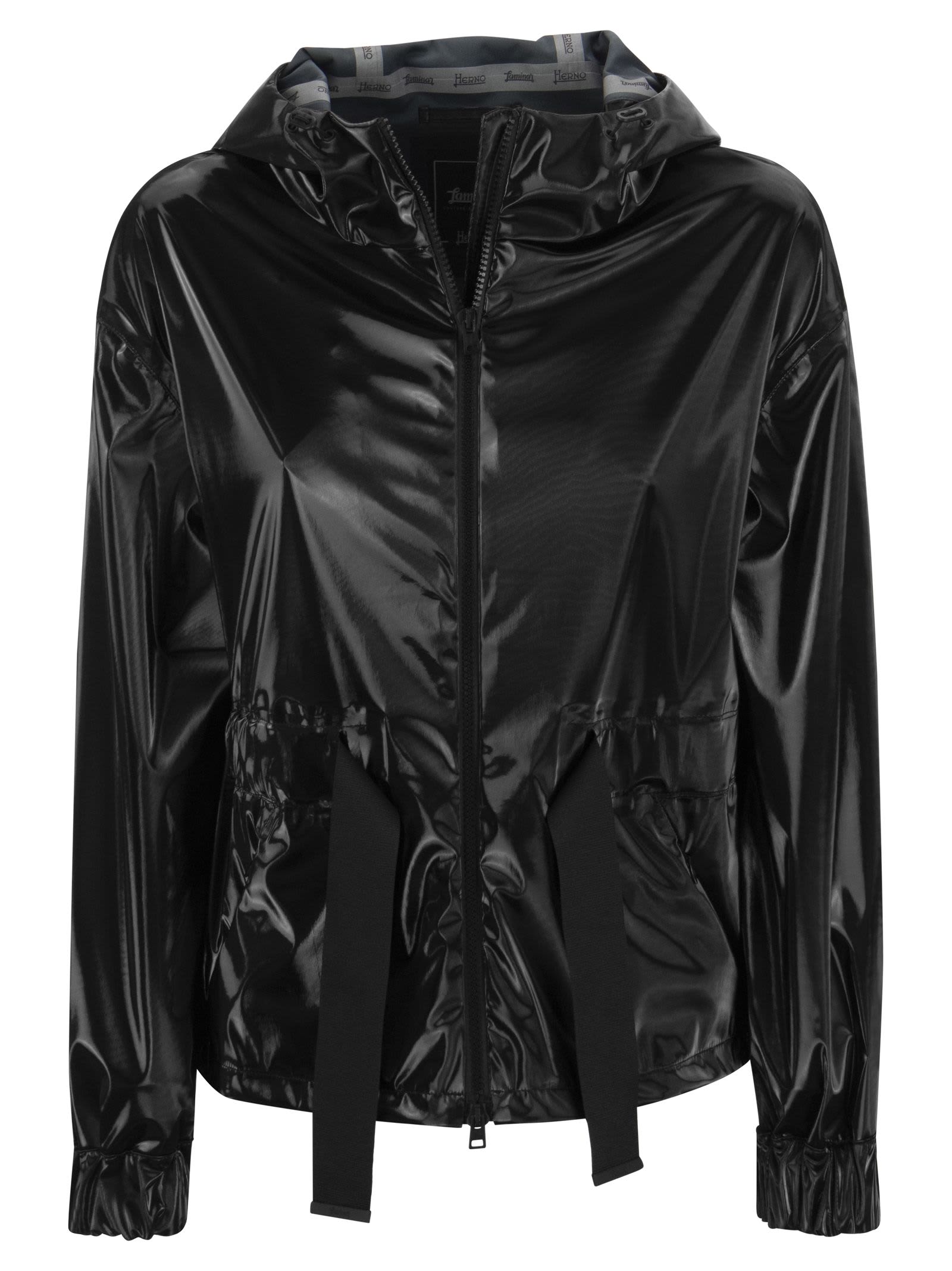 Shop Herno Laminar Jacket With Hood In Black