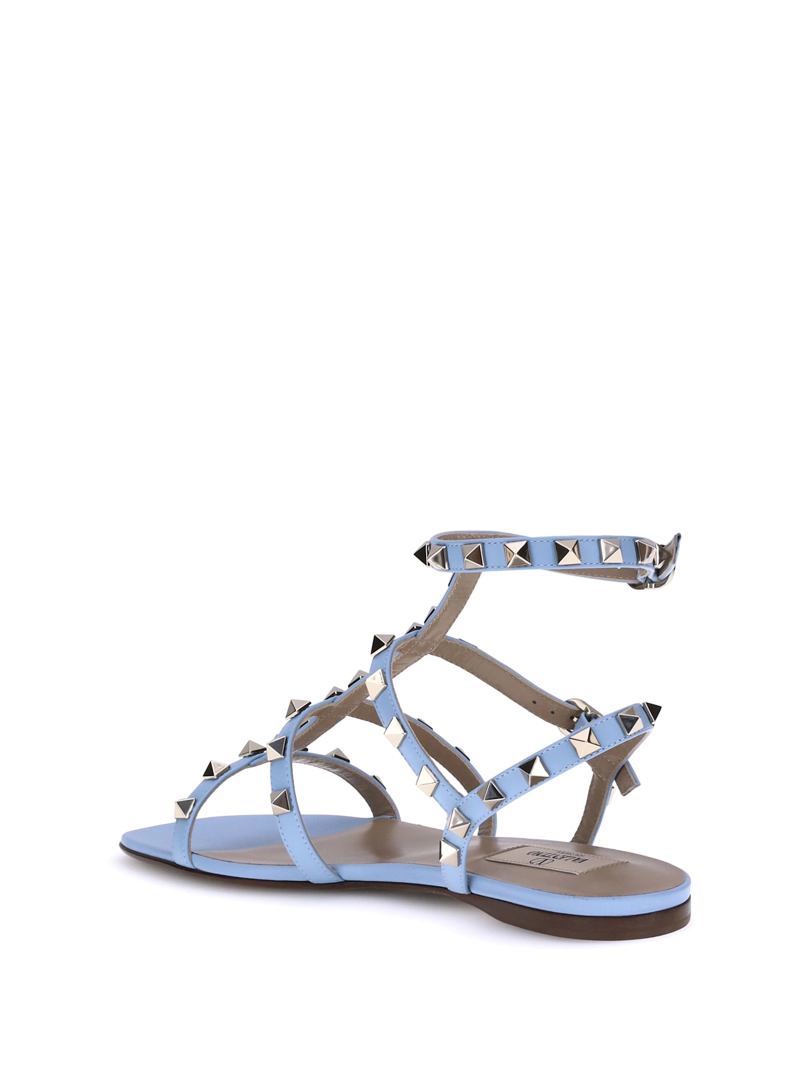 Valentino Rockstud Sandals In Blue