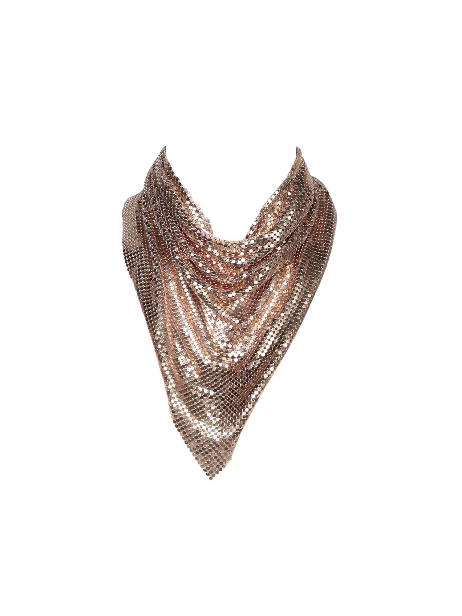 Shop Rabanne Paco  Gold Pixel Scarf Necklace In Metallic