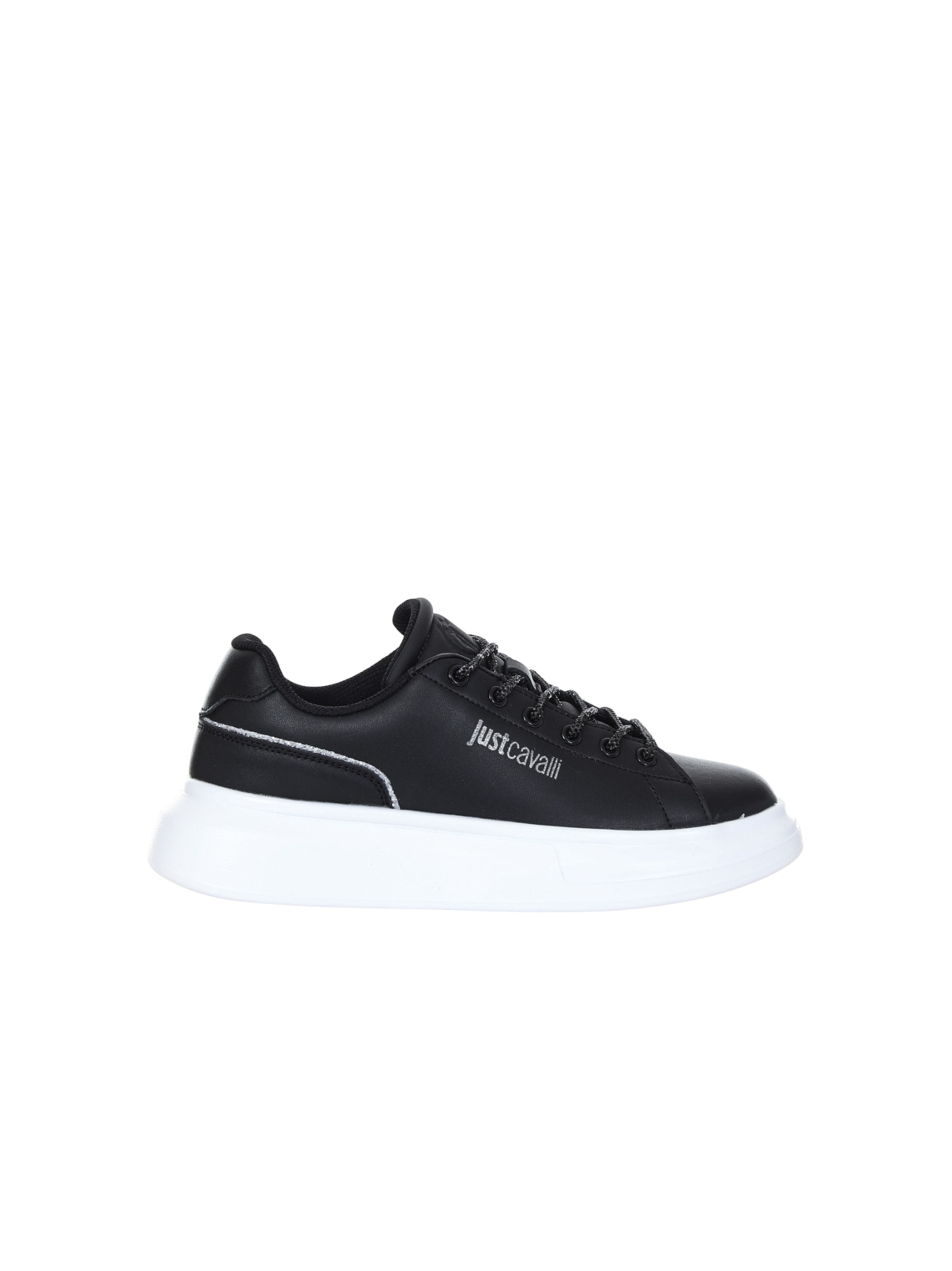 Just Cavalli Logo Low-top Sneakers In Black