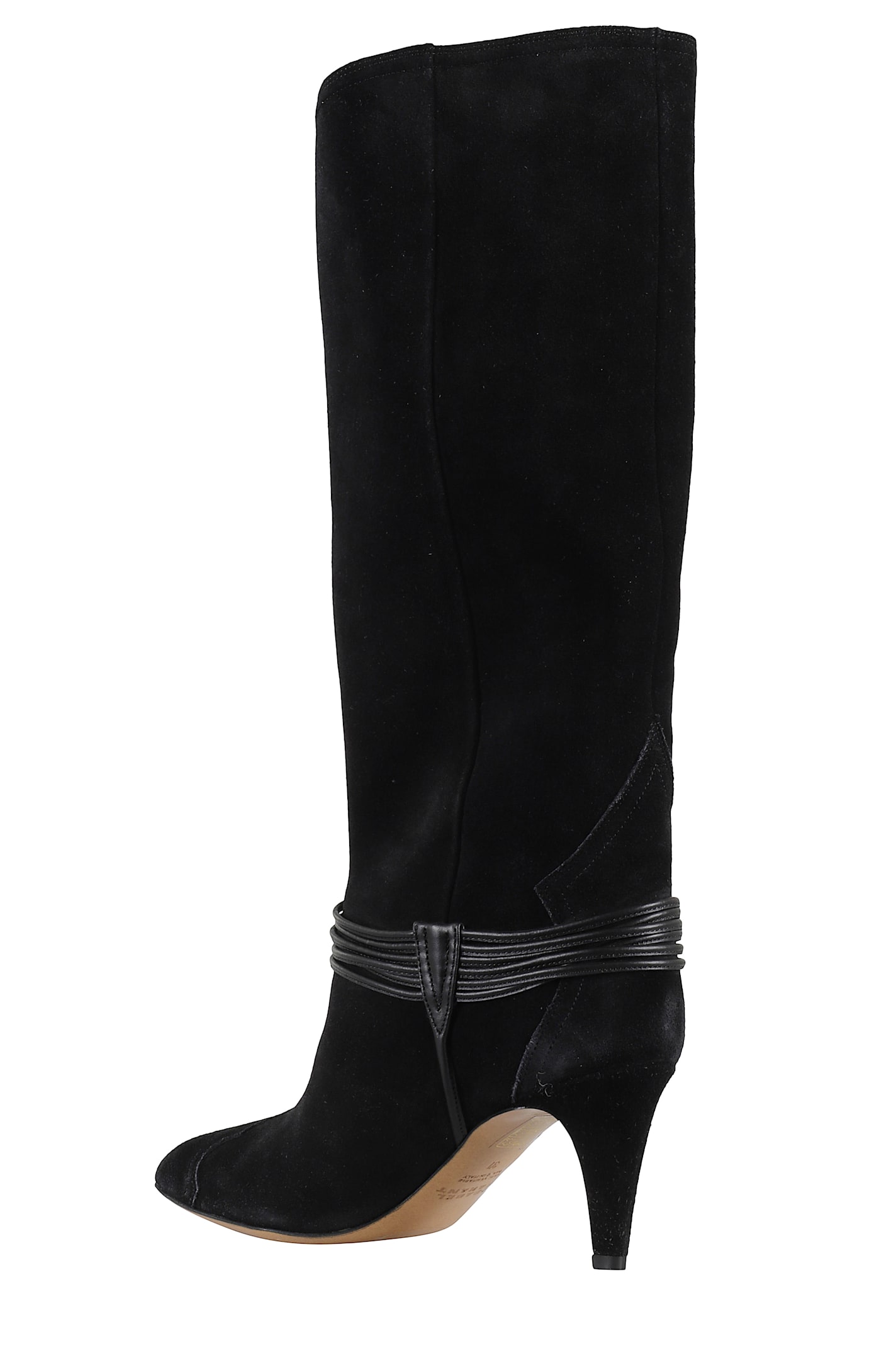 Isabel Marant Lestany Gz Mid-calf Suede Boot In Black