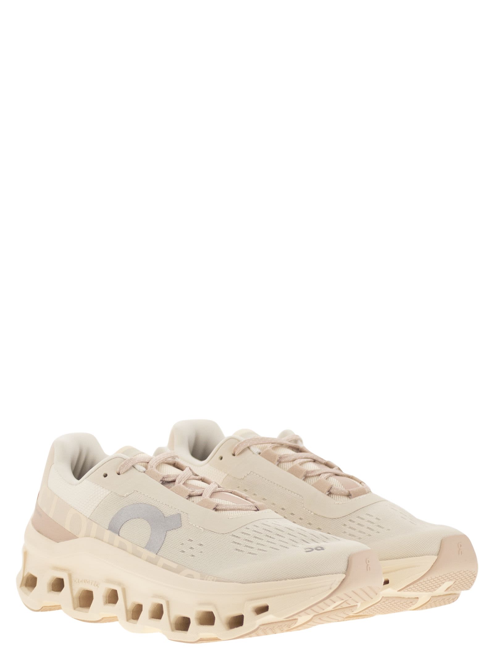 On Cloudmster Panelled Mesh Sneakers In Pink