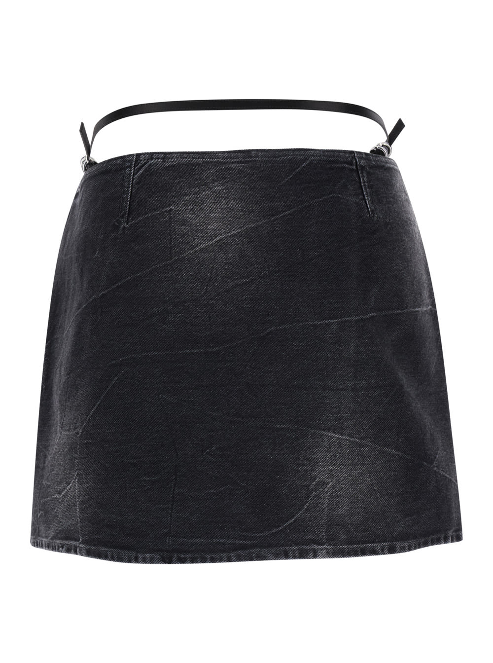 Shop Givenchy Voyou Denim Skirt In Black