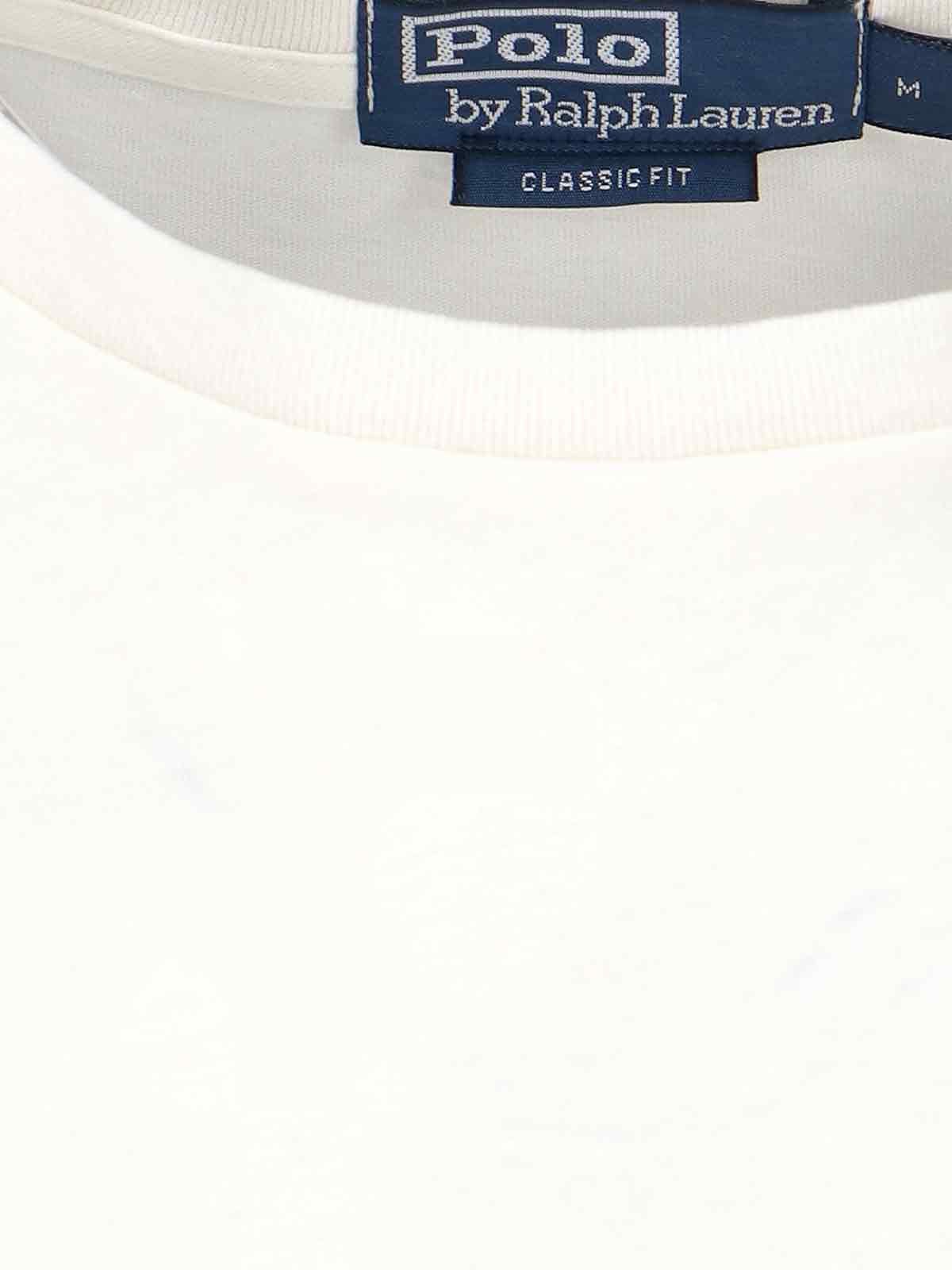 Shop Polo Ralph Lauren Logo T-shirt In Crema