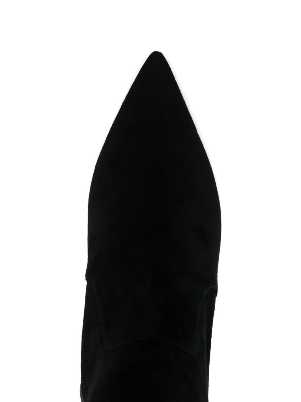 Stuart Weitzman Black Ankle Boots With Stiletto Heel And Zip Closure On The Side In Suede Woman In Black