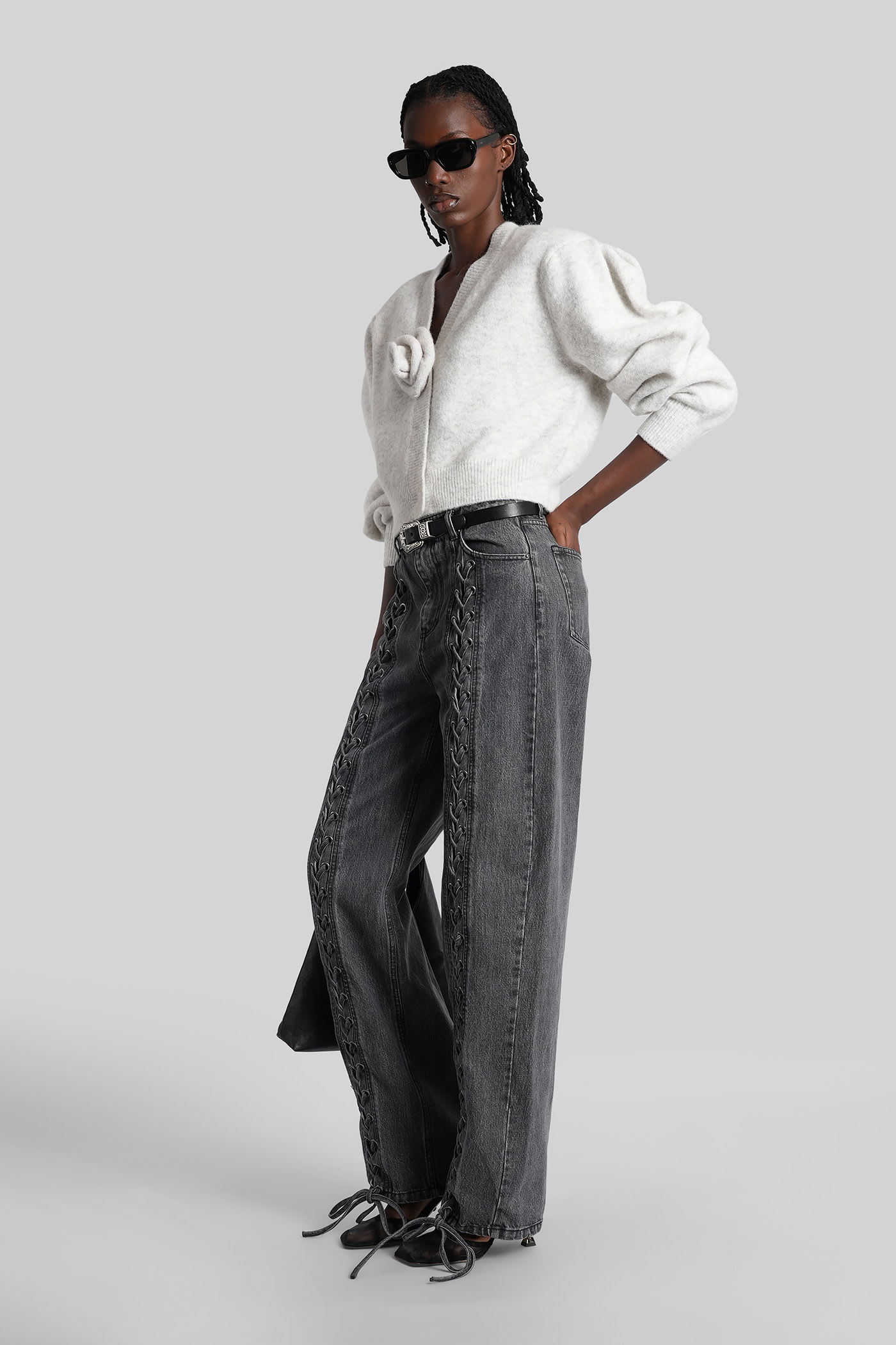 Rotate Birger Christensen Rotate Alpaca And Wool Cardigan In White