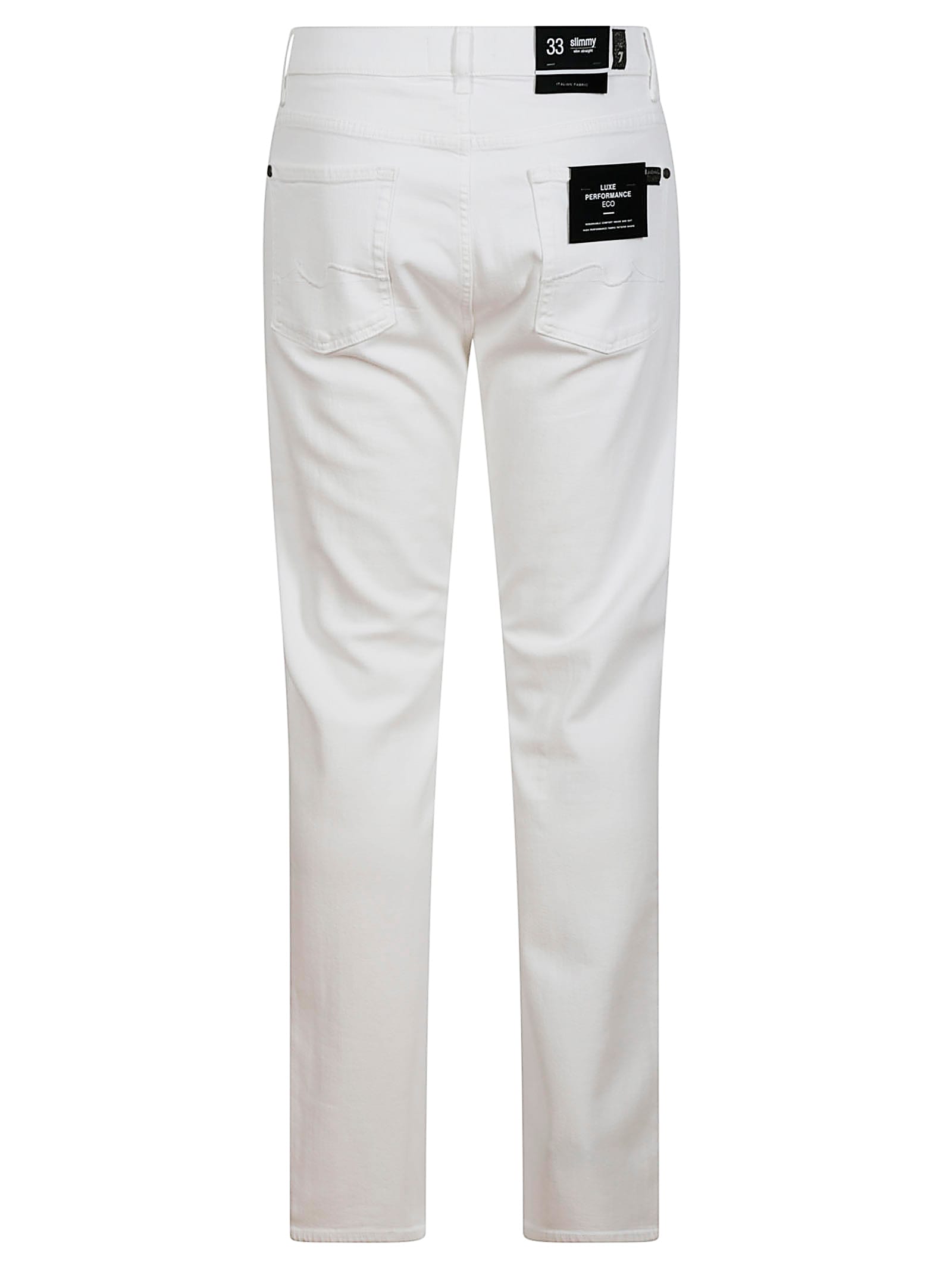 7 For All Mankind Luxe Performance Plus Slimmy Tapered Slim Fit Jeans In White In White