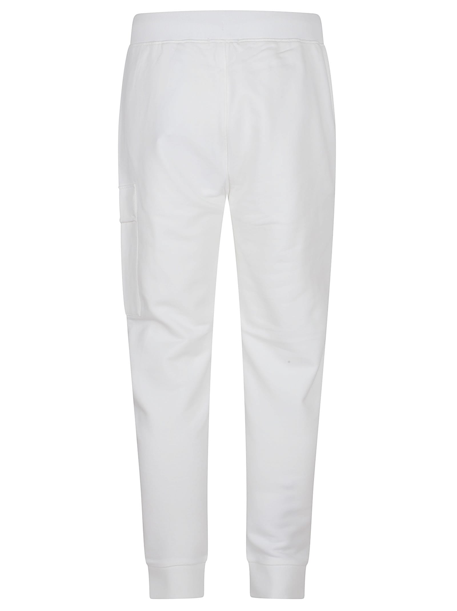 C.p. Company Sweatpants Cargo Pant In Diagonal Raised Fleece In White
