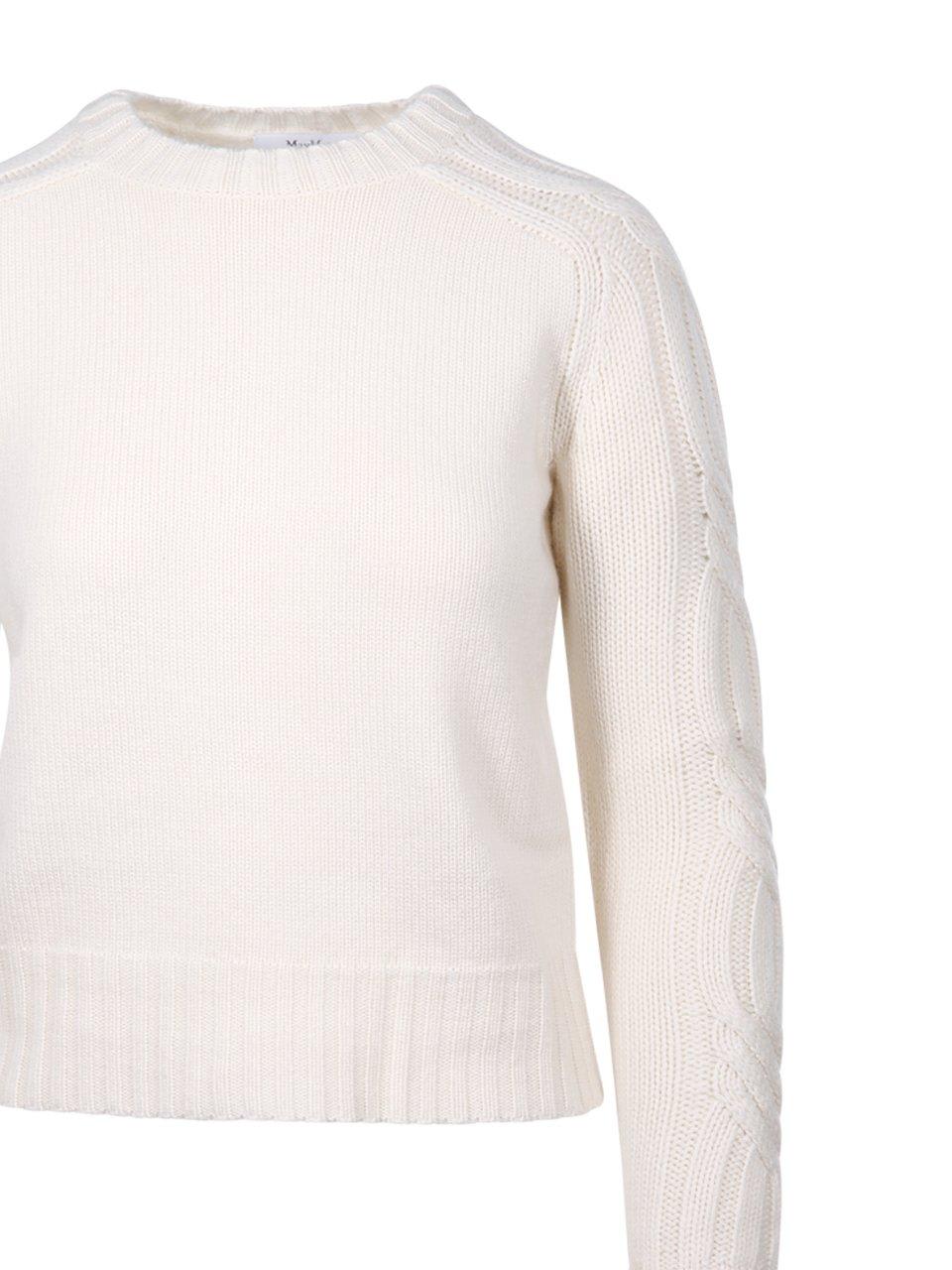 Shop Max Mara Crewneck Longsleeved Jumper In White