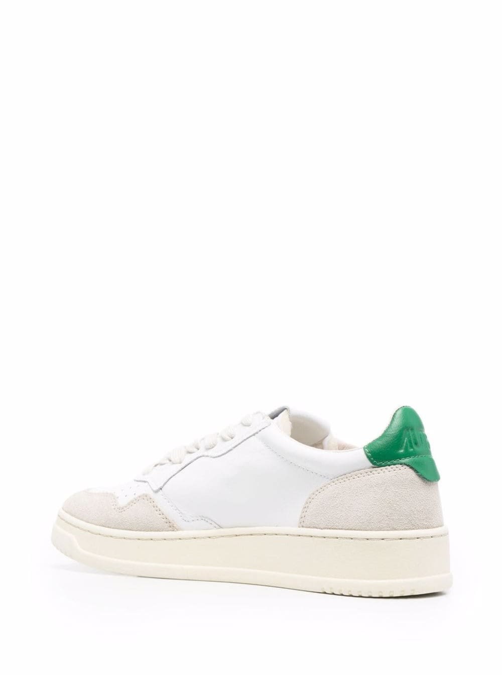 Shop Autry Medalist Low White Sneakers With Suede Inserts And Contrasting Heel Tab In Leather Man In White Amaz