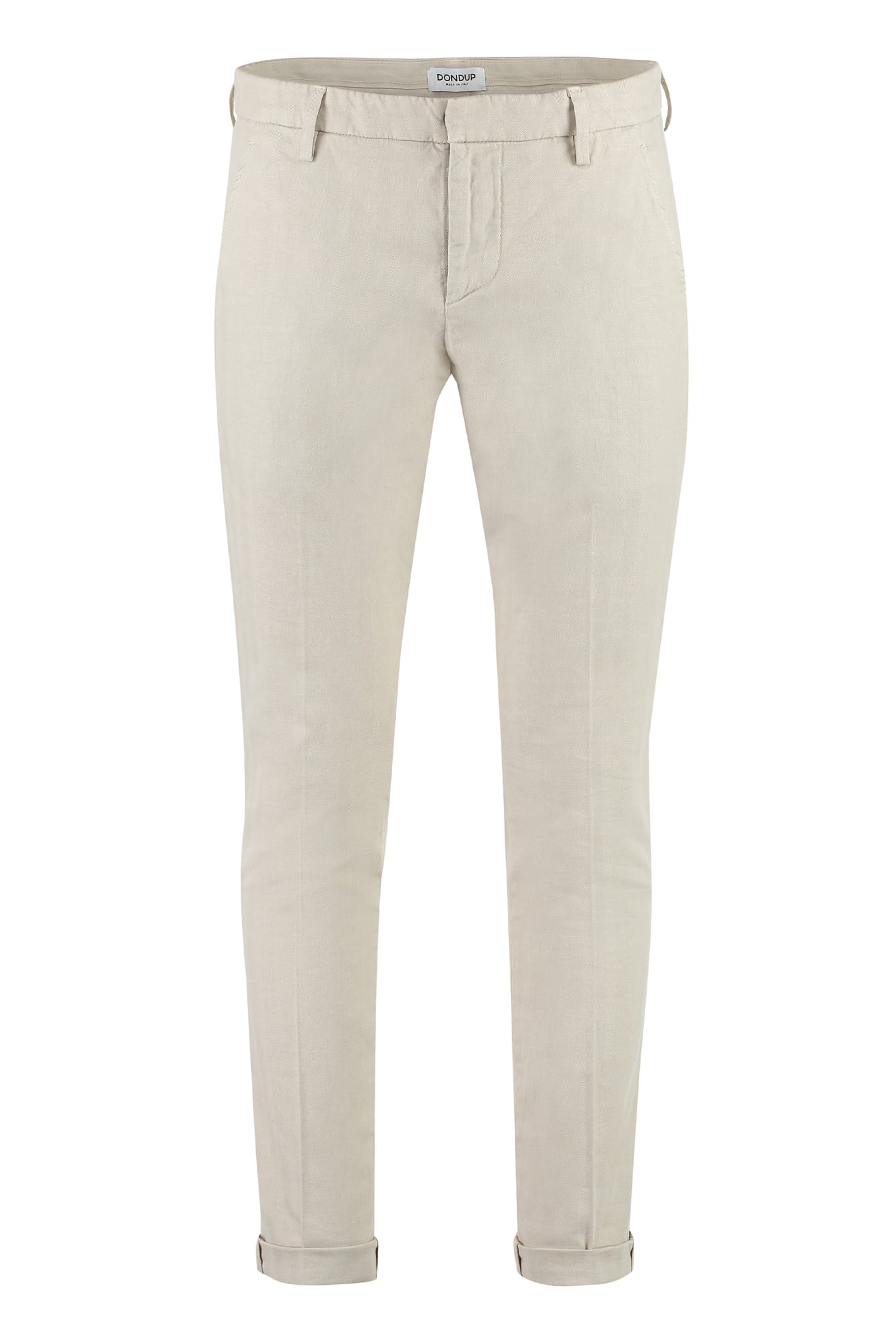Shop Dondup Gaubert Stretch Cotton Chino Trousers In Beige