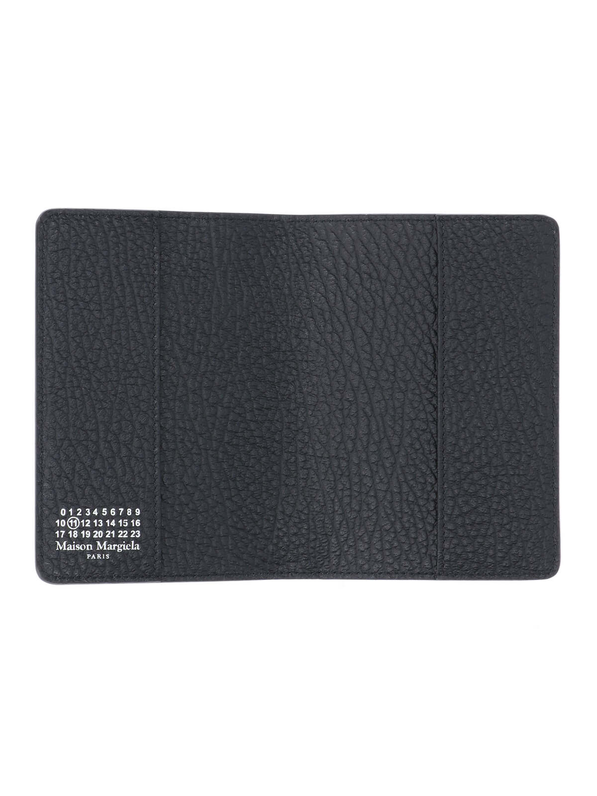 Maison Margiela Grained Leather Passport Case In Black