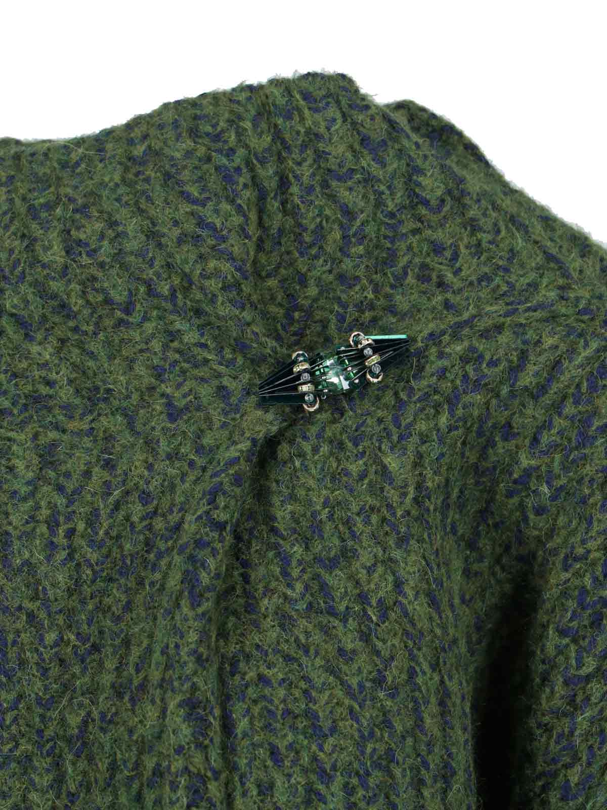 Dries Van Noten Teubina Embellished Oversize Sweater In Green