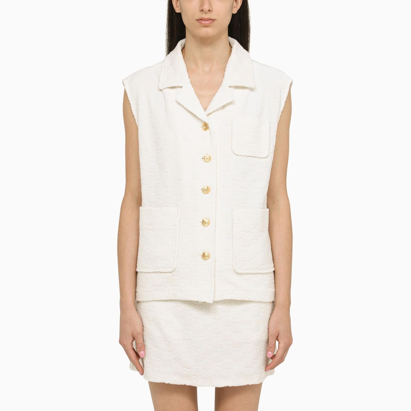 Gucci Ivory Cotton Waistcoat In White