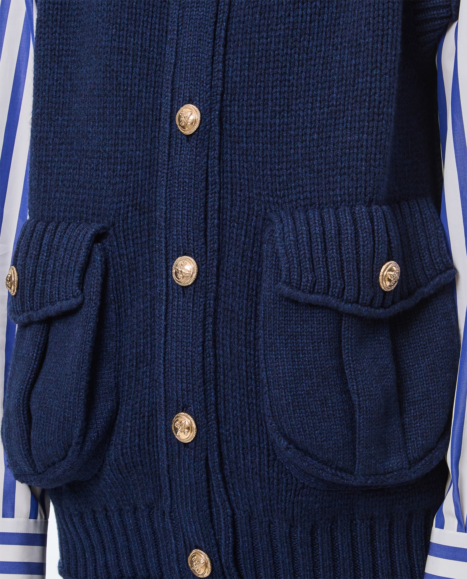 Shop Barrie Cashmere Cardigan Vest In Blue