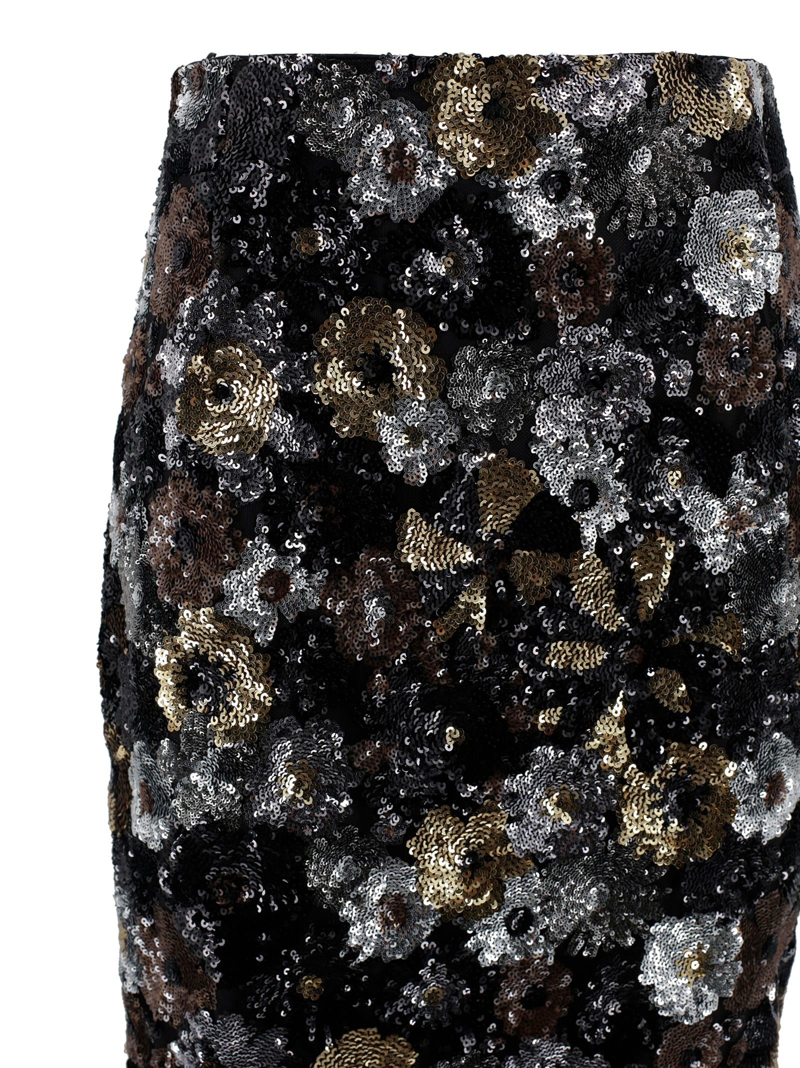 Max Mara Tulle And Sequin Pencil Skirt In Black