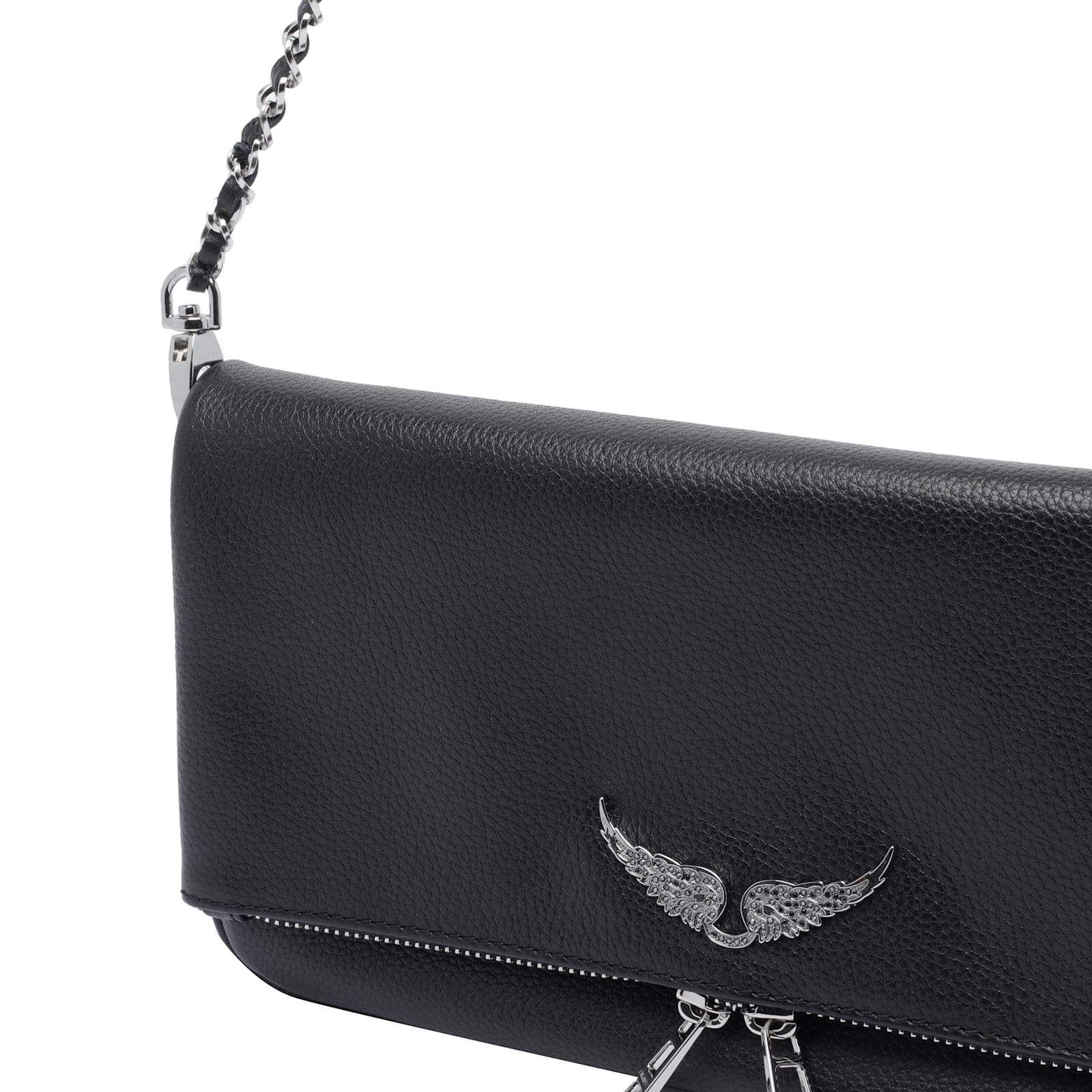 Zadig & Voltaire Rock Swing Your Wings Clutch Bag In Black