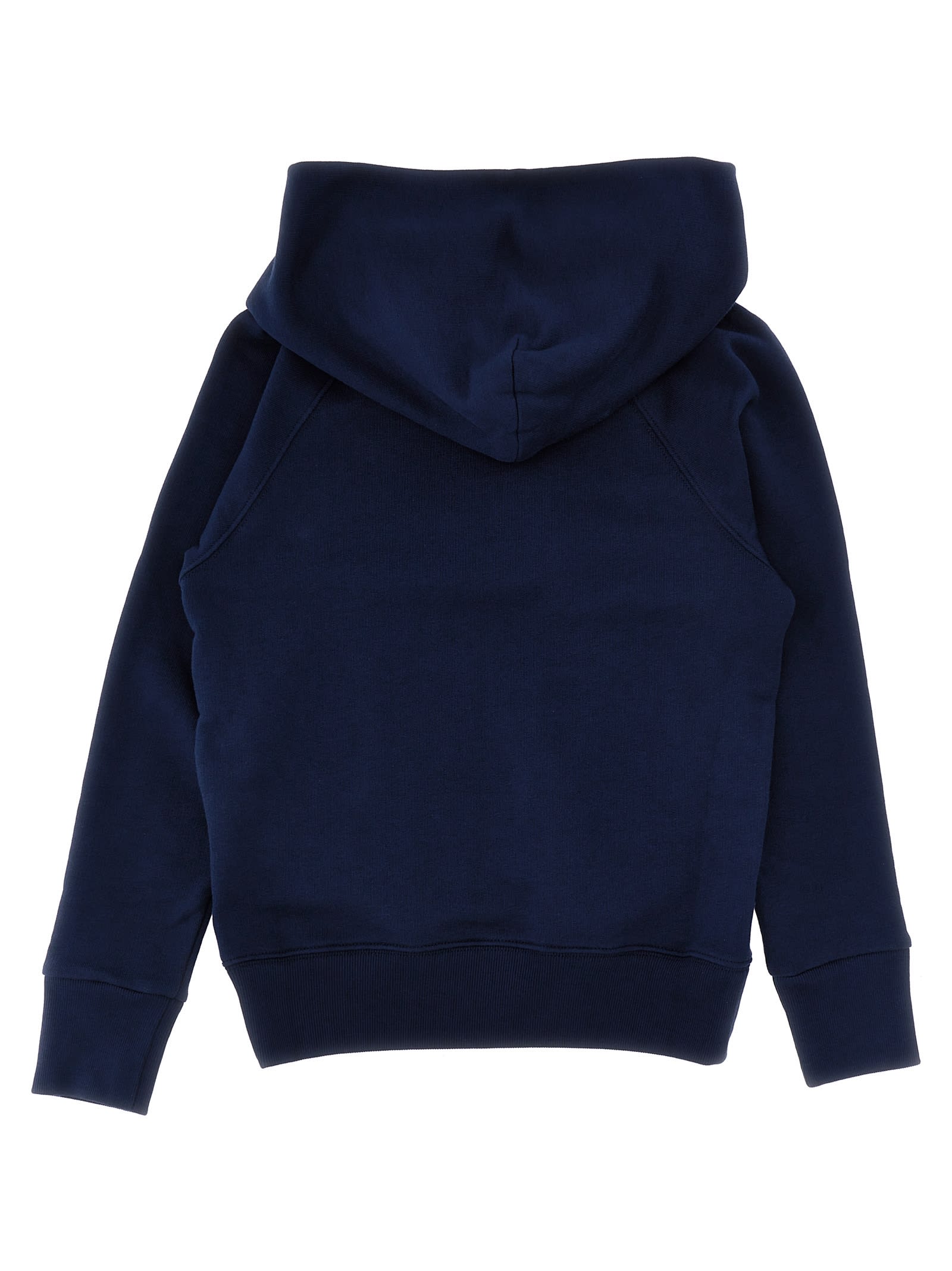 Shop Gucci Logo Embroidered Hoodie In Blue