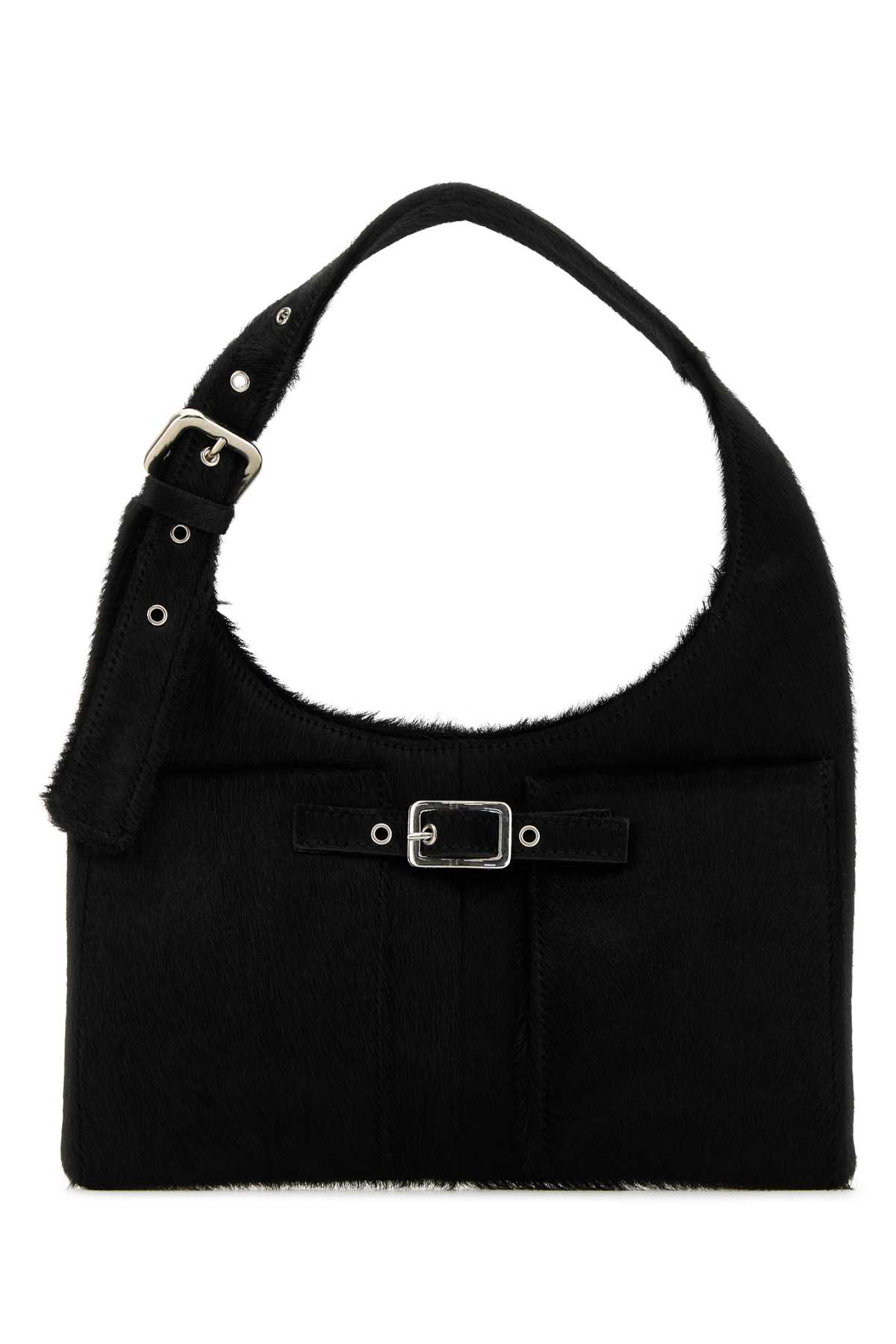 Gimaguas Black Calf Hair Mini Nicole Shoulder Bag