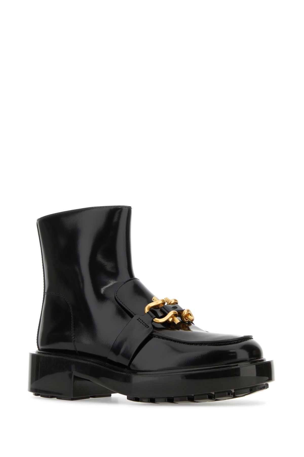 Bottega Veneta Black Leather Monsieur Ankle Boots