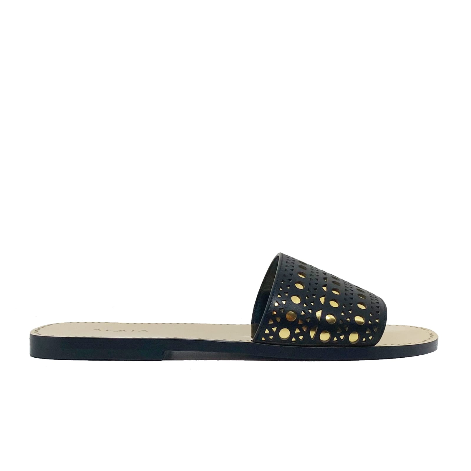 Alaia Leather Slides