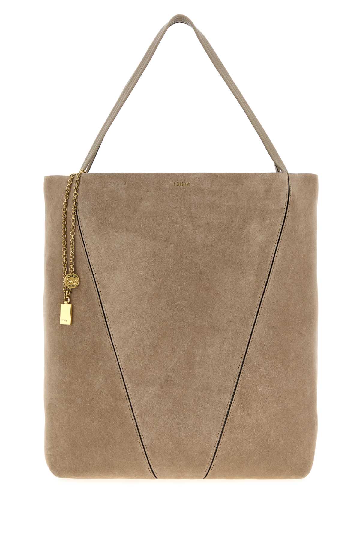 Chloé Large Spin Chain-embellished Tote Bag In Brown