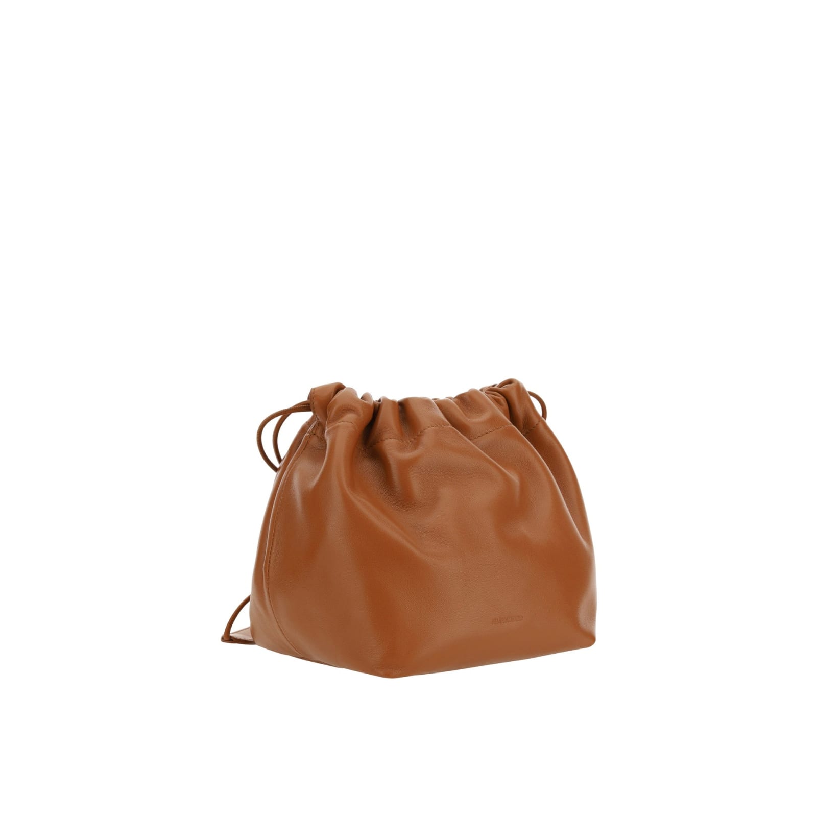 Shop Jil Sander Leather Shoulder Bag In Brown
