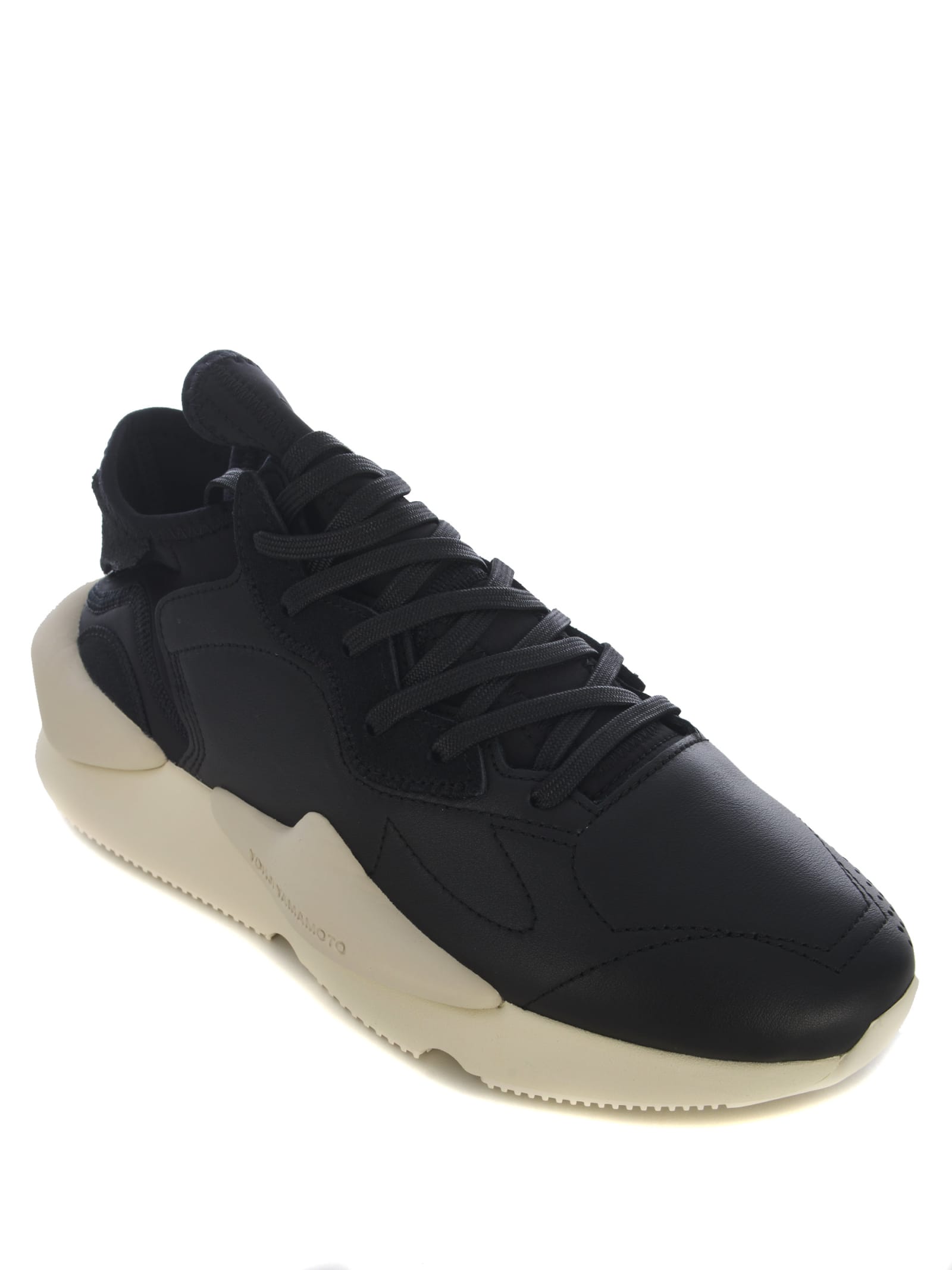 Shop Y-3 Sneakers  Kaiwa Made With Leather Upper In Nero
