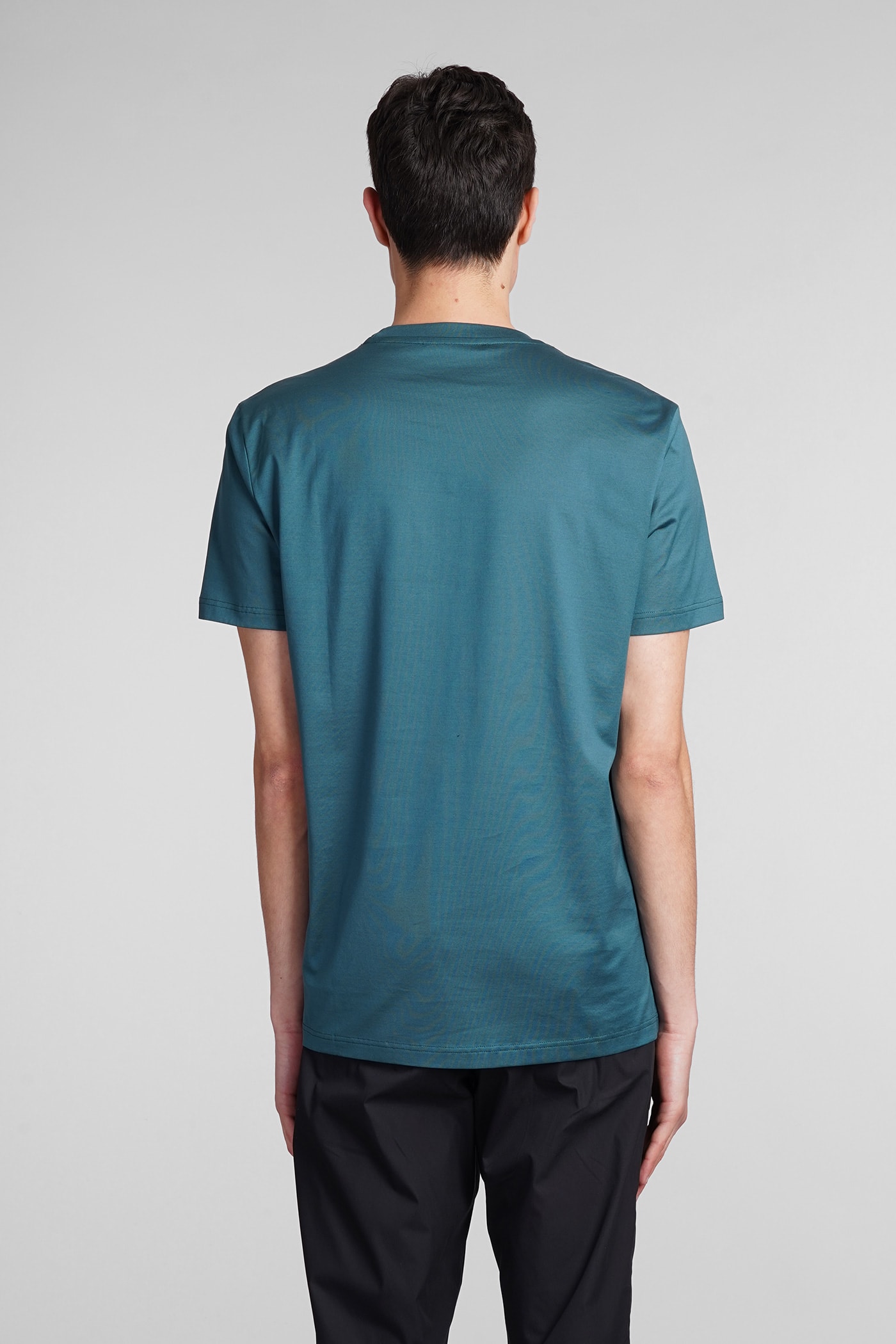 Shop Low Brand B134 Basic T-shirt In Green Cotton
