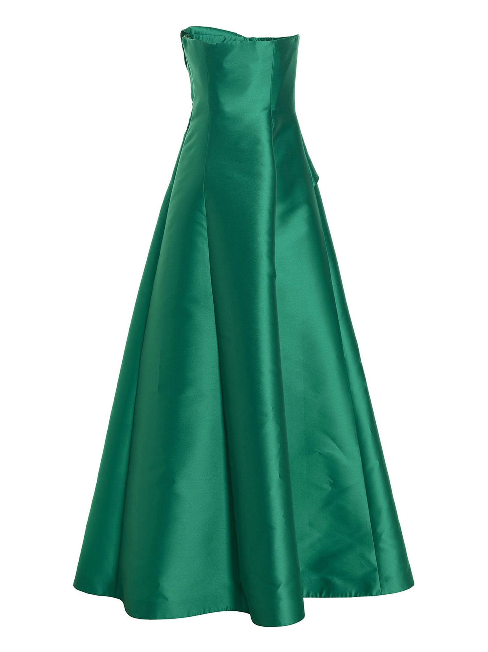 Shop Alberta Ferretti Mikado Maxi Dress In Green