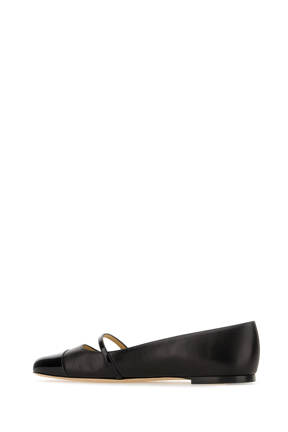 Shop Jimmy Choo Black Nappa Leather Elisa Ballerinas In Blackblack