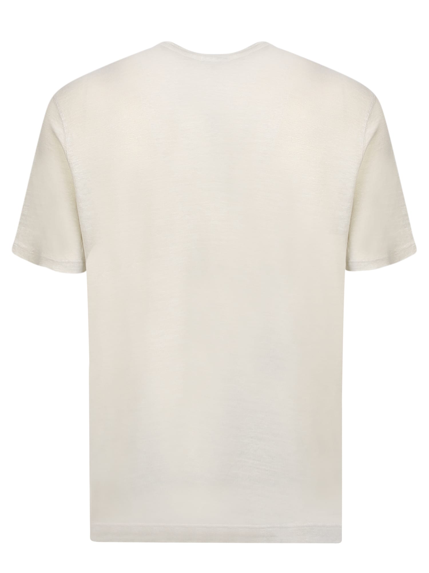 Shop Lardini Linen Cream T-shirt In White