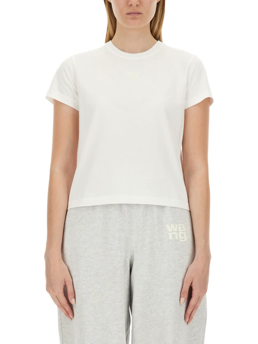 Shop Alexander Wang T Essential Shrunk T-shirt In White