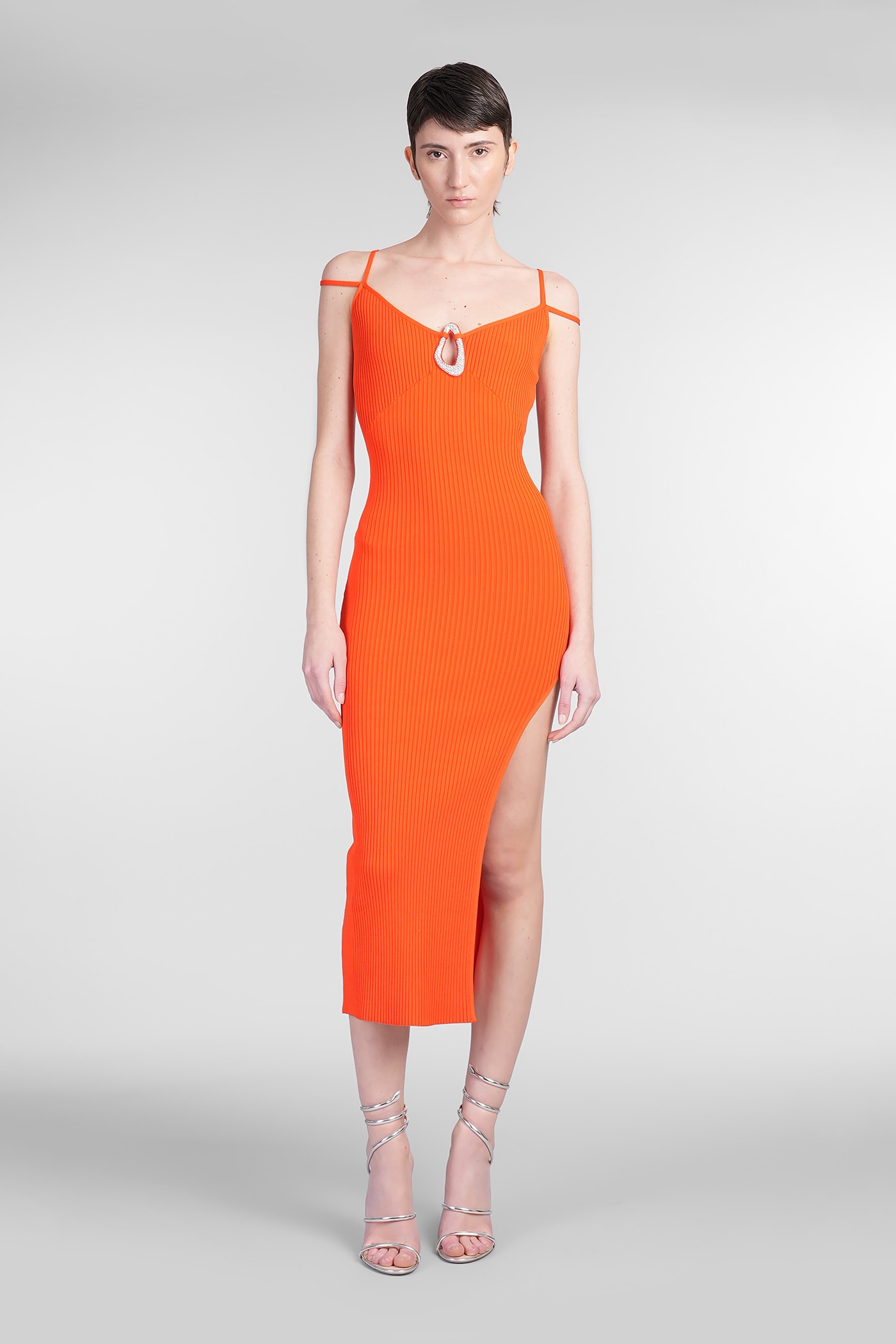 Dress In Orange Rayon