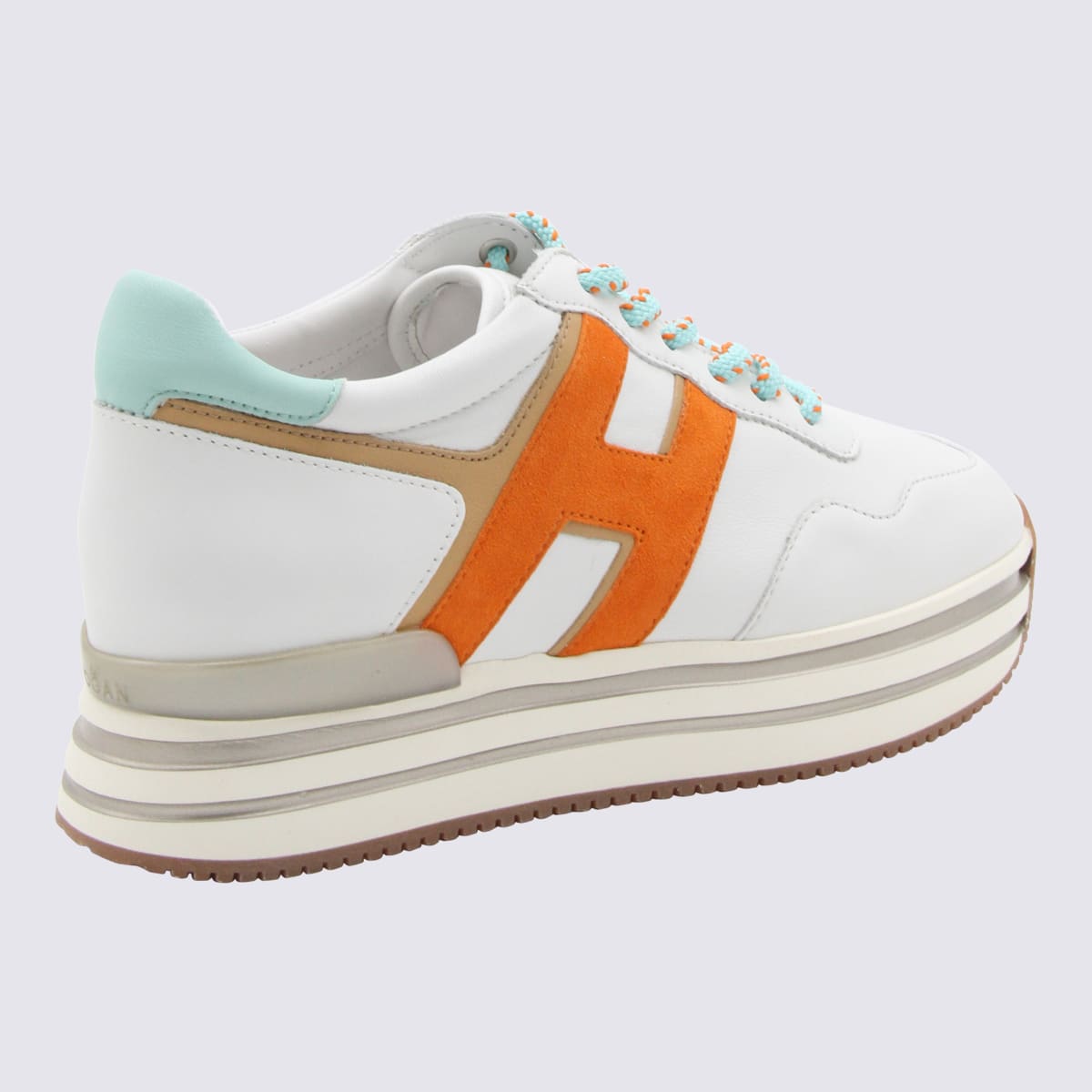 Shop Hogan Multicolour Leather H222 Midi Sneakers