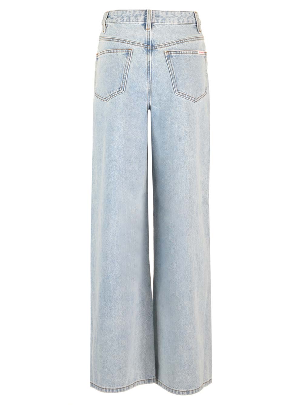 Shop Self-portrait Wide Leg Jeans With Rhinestones In Light Blue