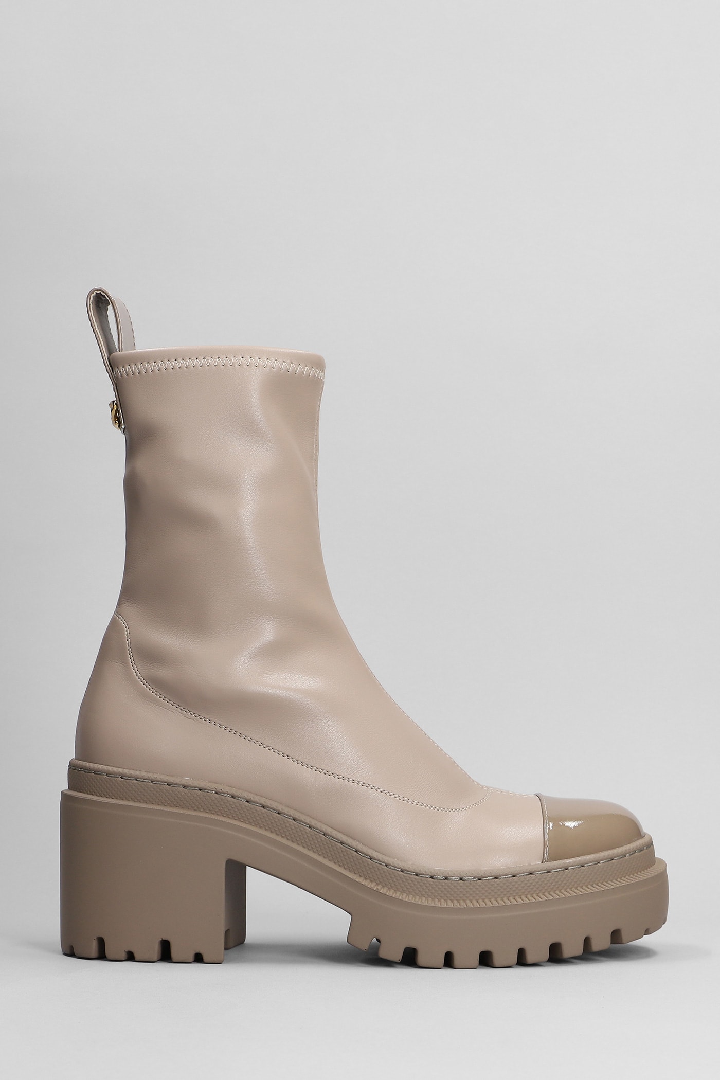 Giuseppe Zanotti Vicentha High Heels Ankle Boots In Beige Leather