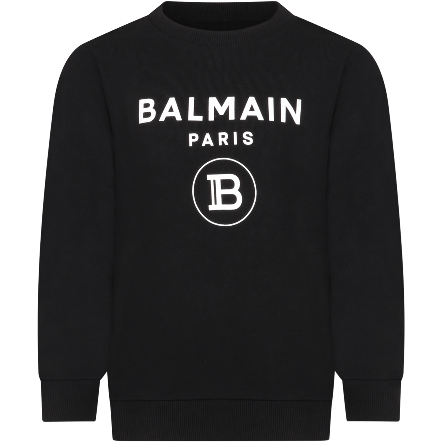 Balmain Black Sweatshirt For Kids With Double Logo