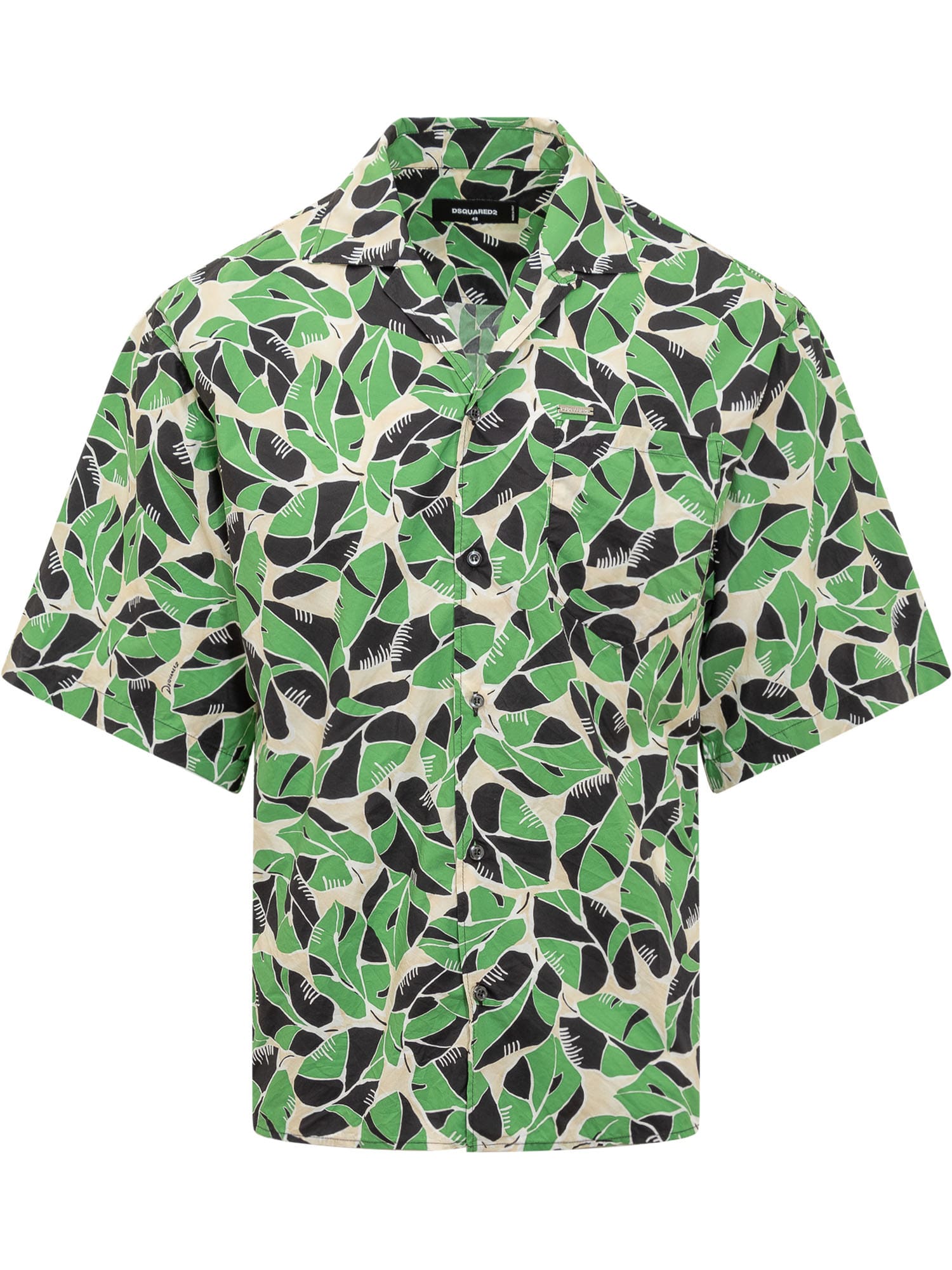 Dsquared2 Drop Shoulder Shirt In Beige/green