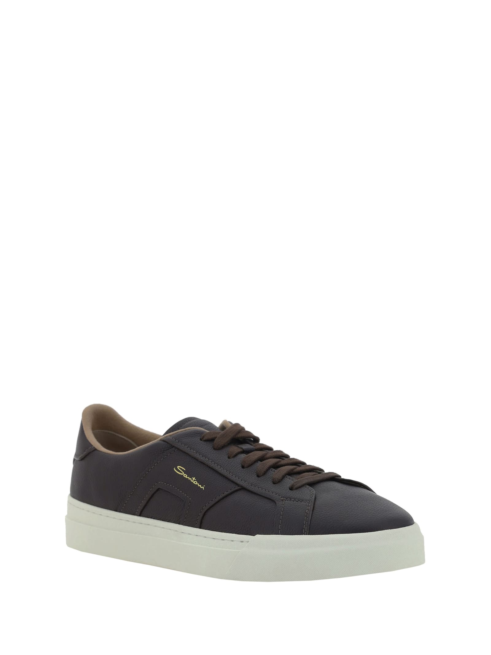 Shop Santoni Sneakers In Brown